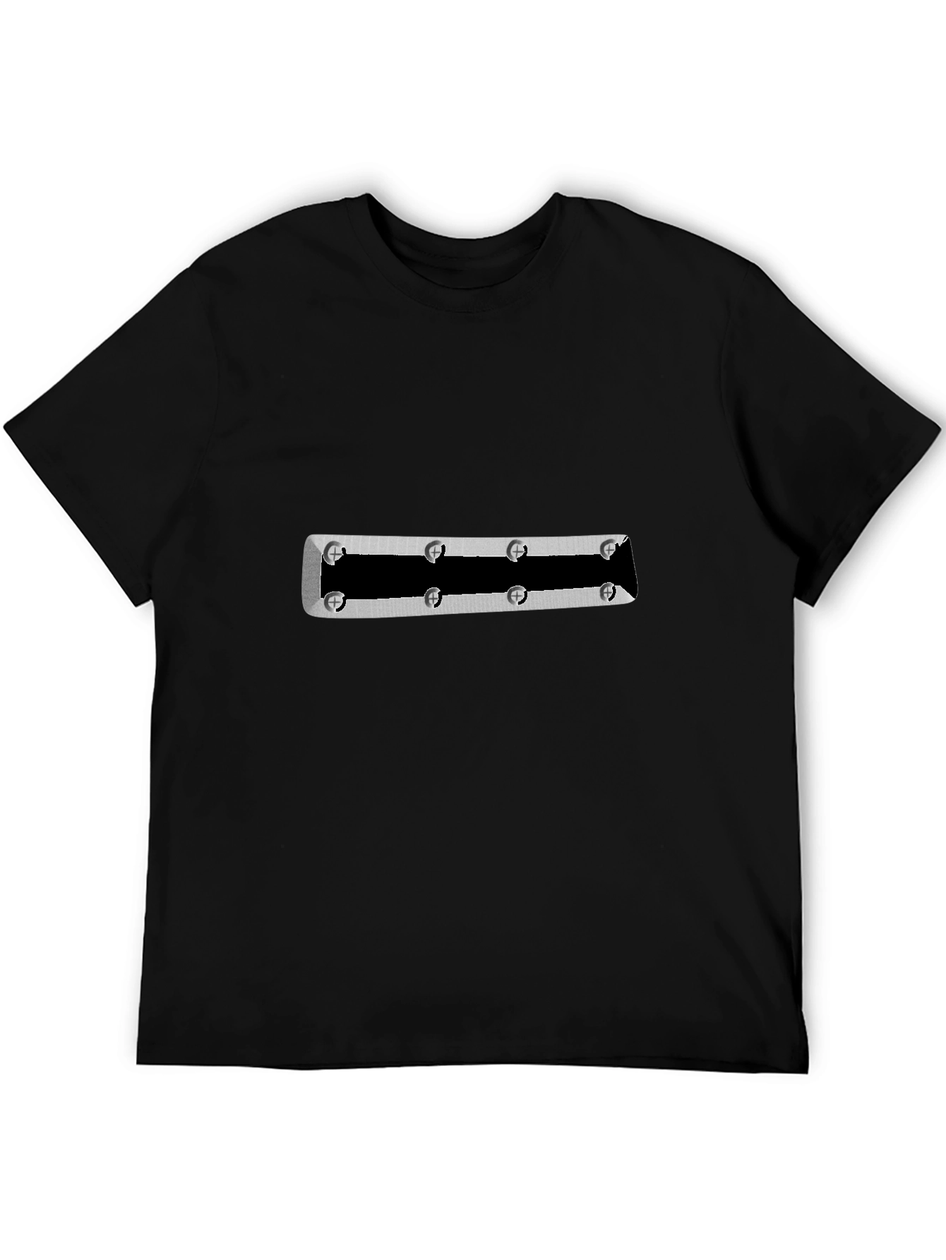 Black Modern Black T-Shirt with Industrial Accent Graphic view 5