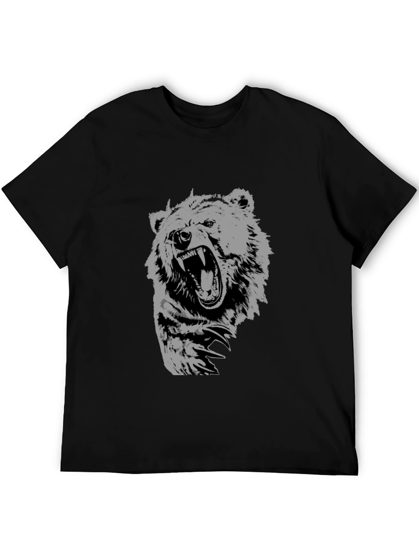 Black Men's Black Bear Graphic T-Shirt view 5
