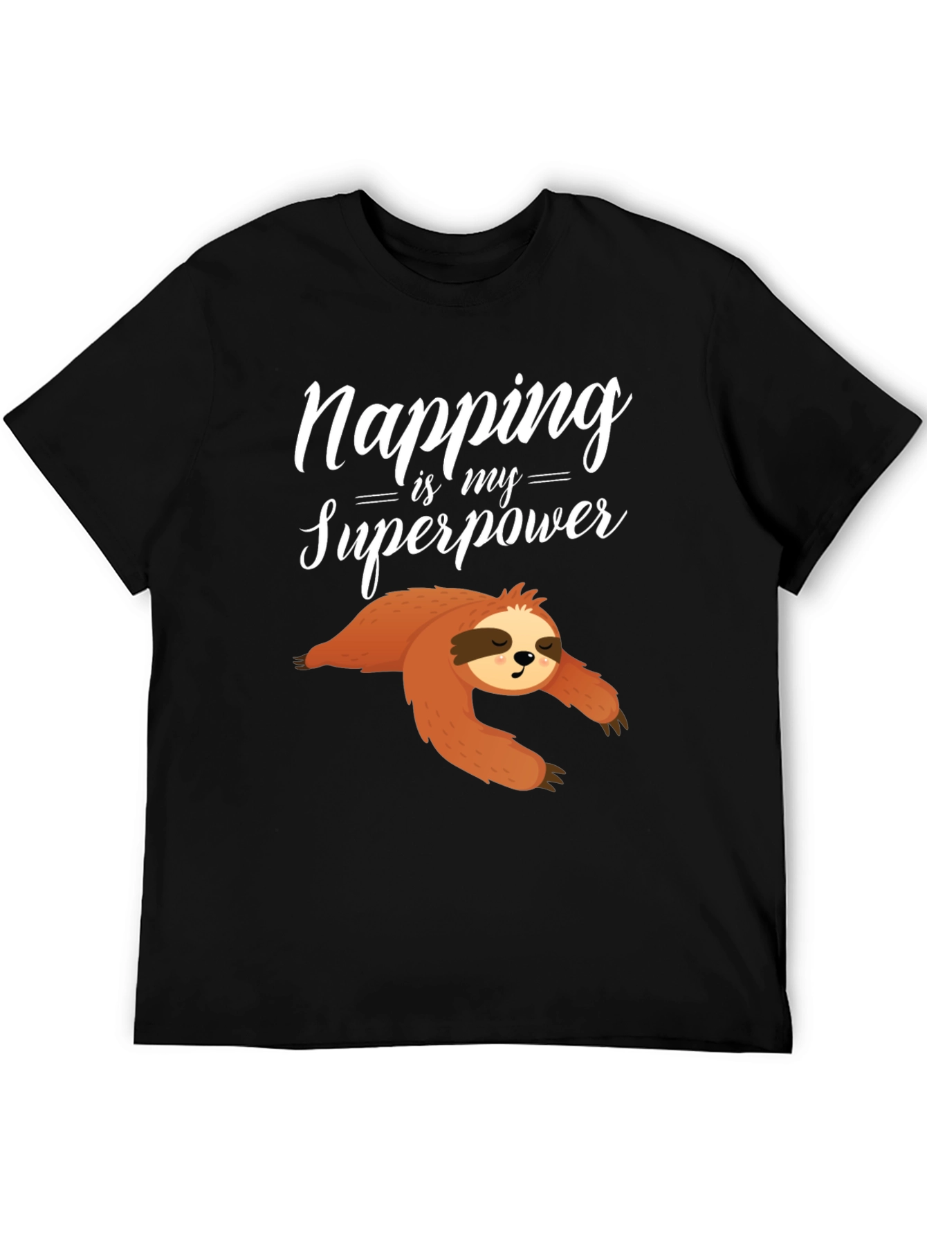 Black Napping is My Superpower Sloth Graphic Tee view 5