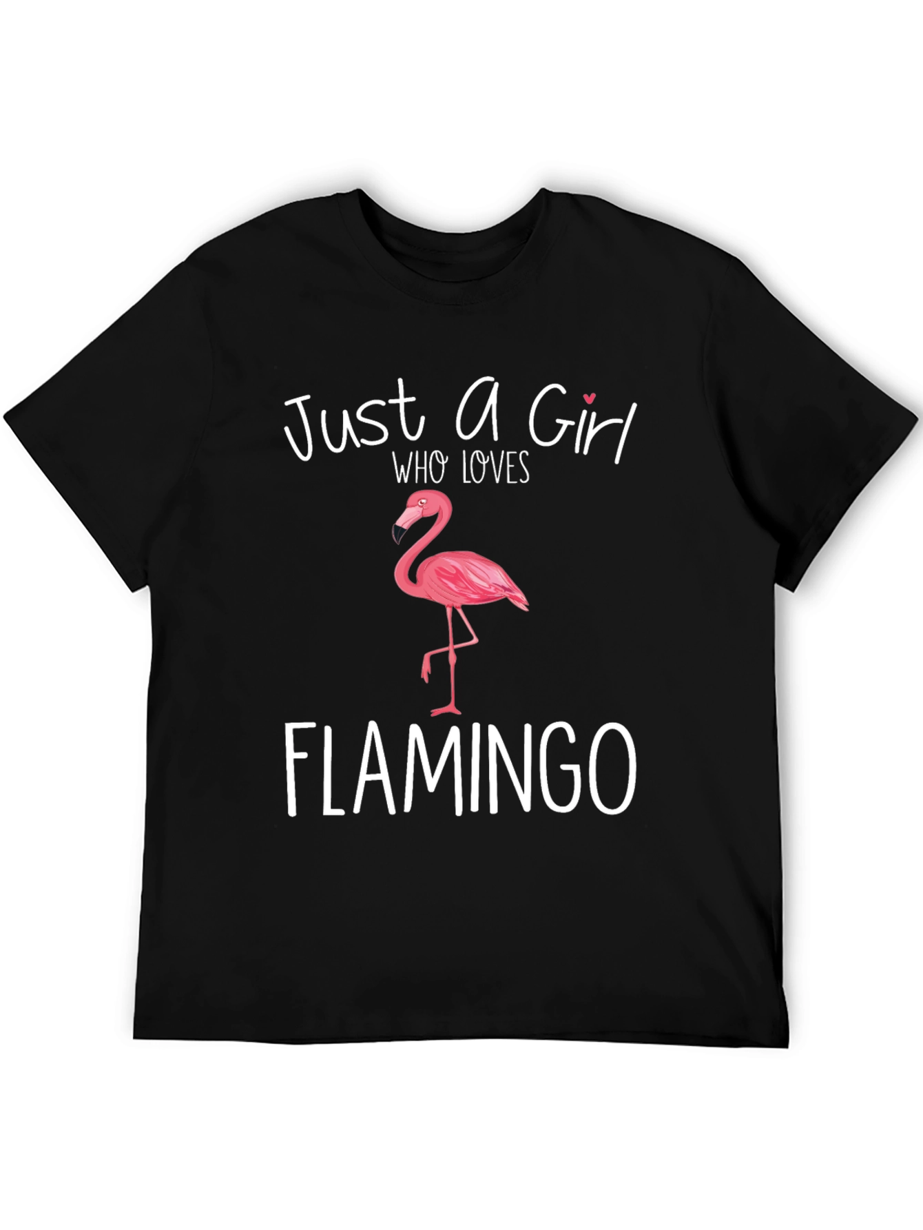 Black Flamingo Girl T-Shirt - Cute Animal Lover Tee view 5