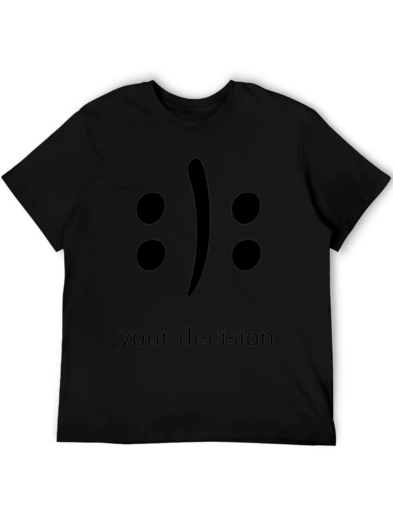 Black Decision Emoji T-Shirt: Choose Your Mood view 5