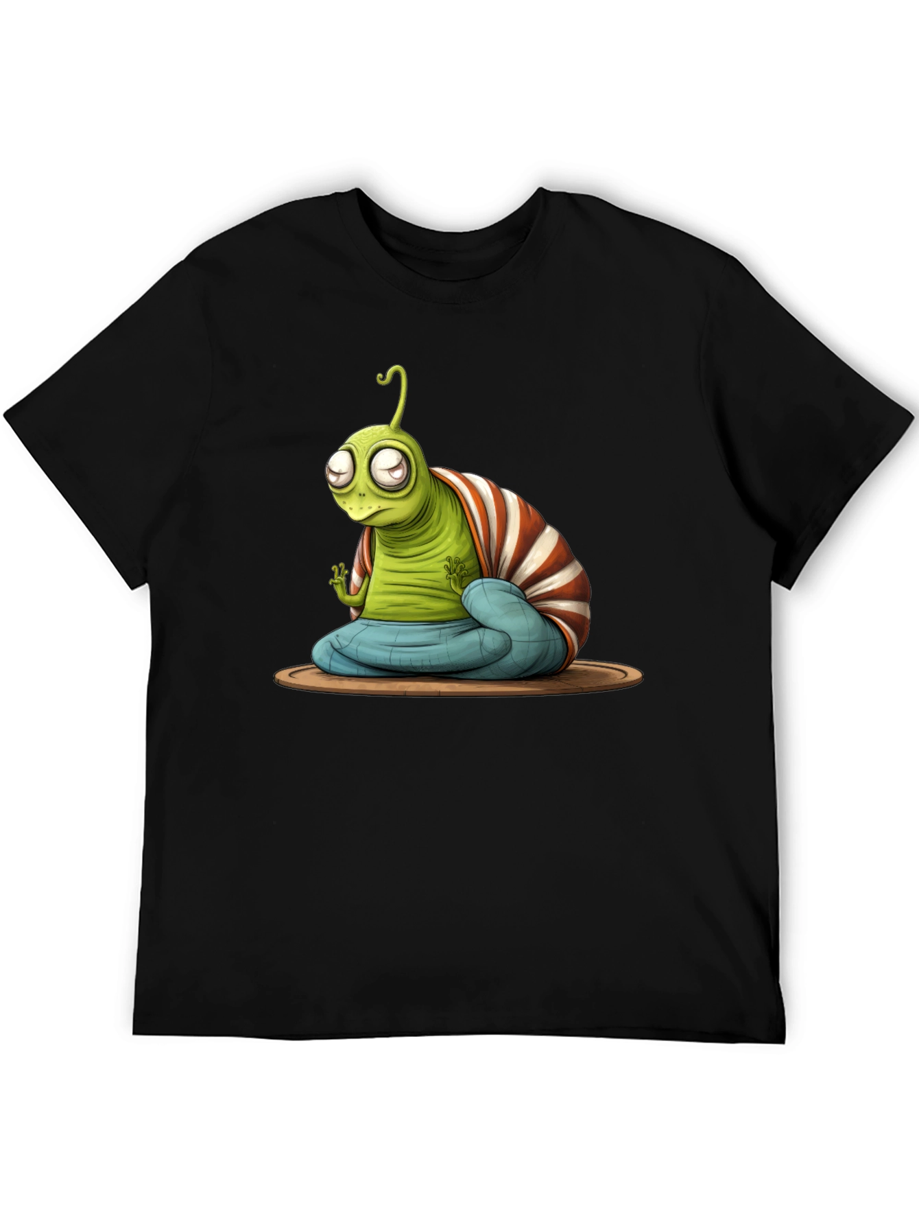Black Zen Alien T-Shirt - Meditating ET Graphic Tee view 5