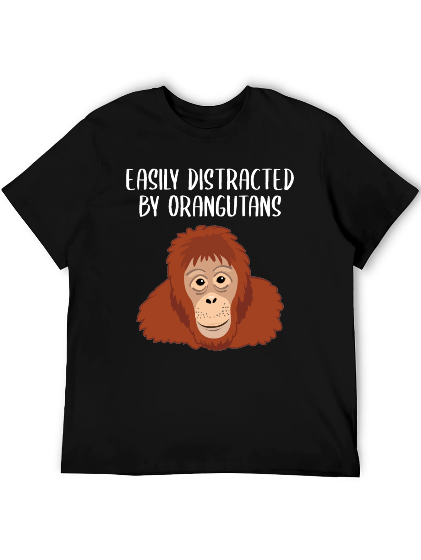 Black Easily Distracted Orangutans Graphic T-Shirt view 5