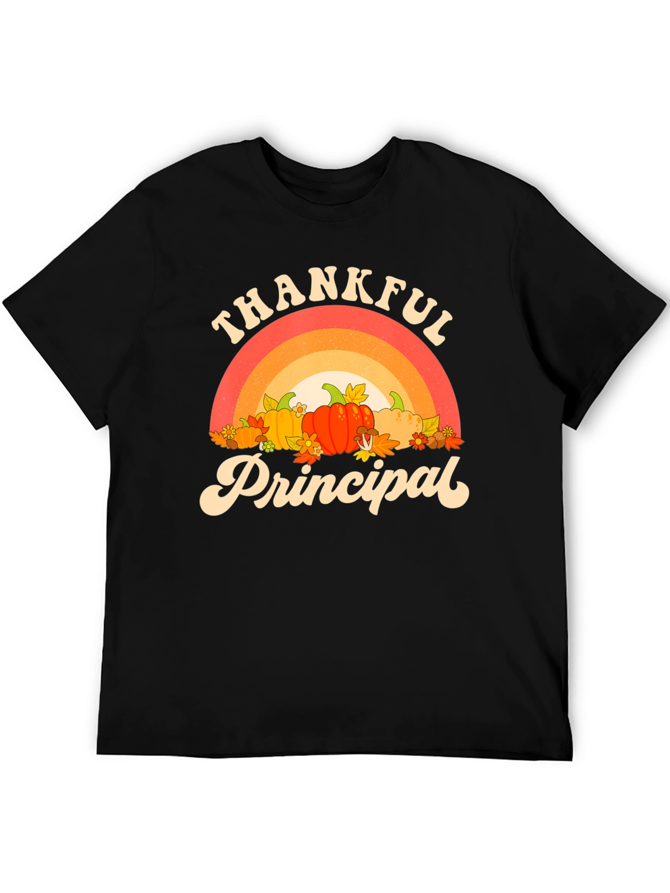 Black Thankful Principal T-Shirt, Fall Theme view 5
