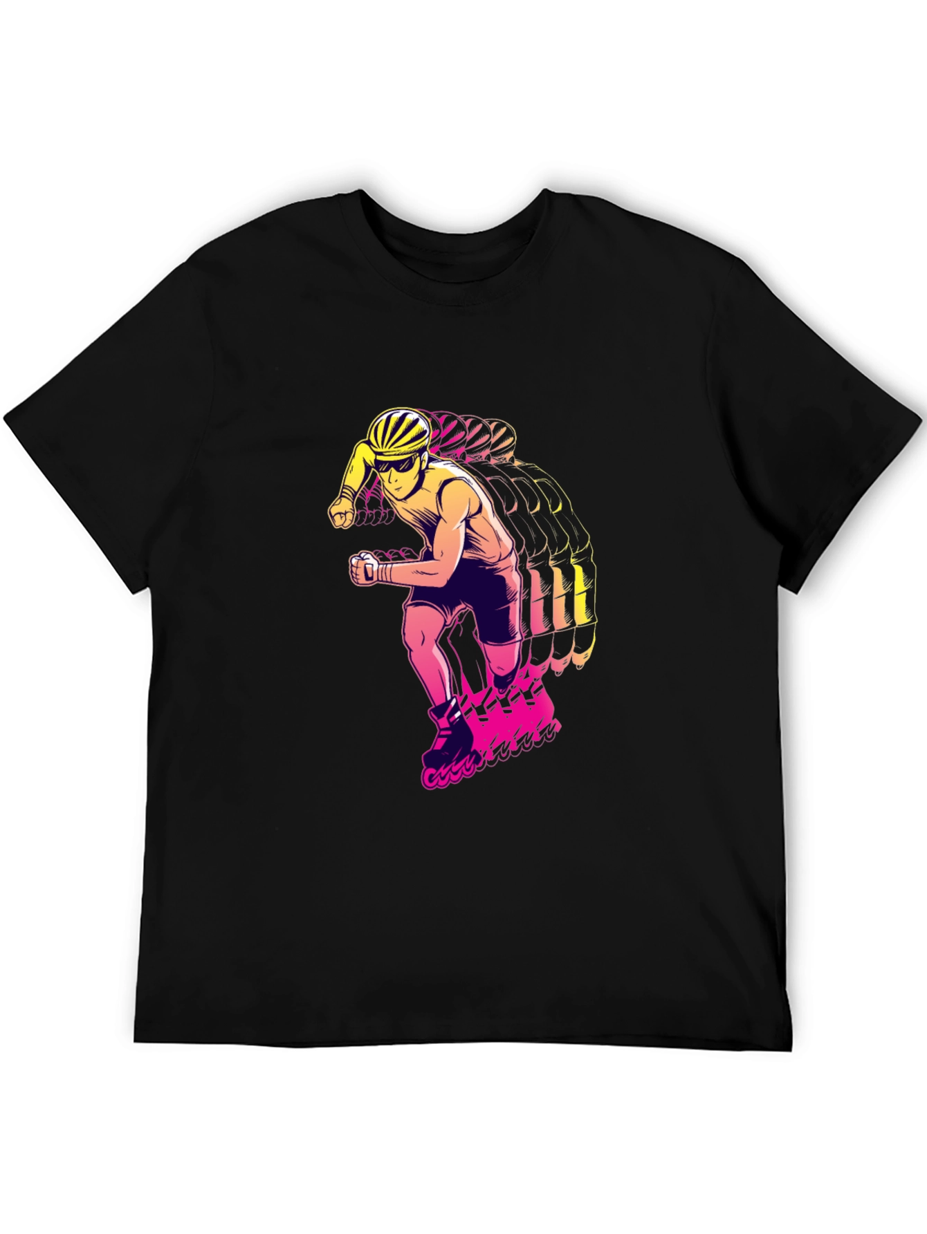 Black Roller Skate T-Shirt - Retro Style view 5
