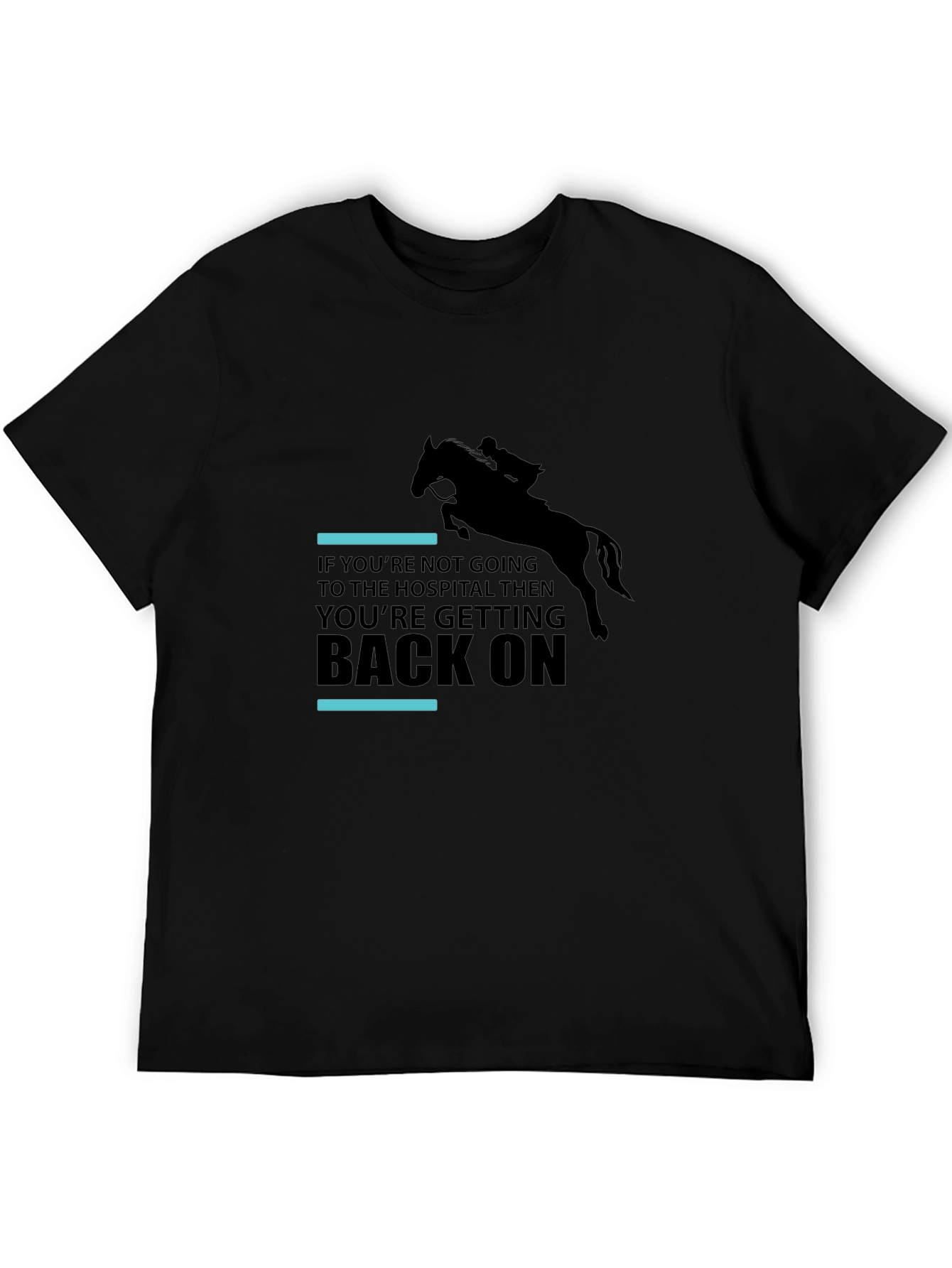 Black Equestrian Horseback Riding T-Shirt - Get Back On view 5
