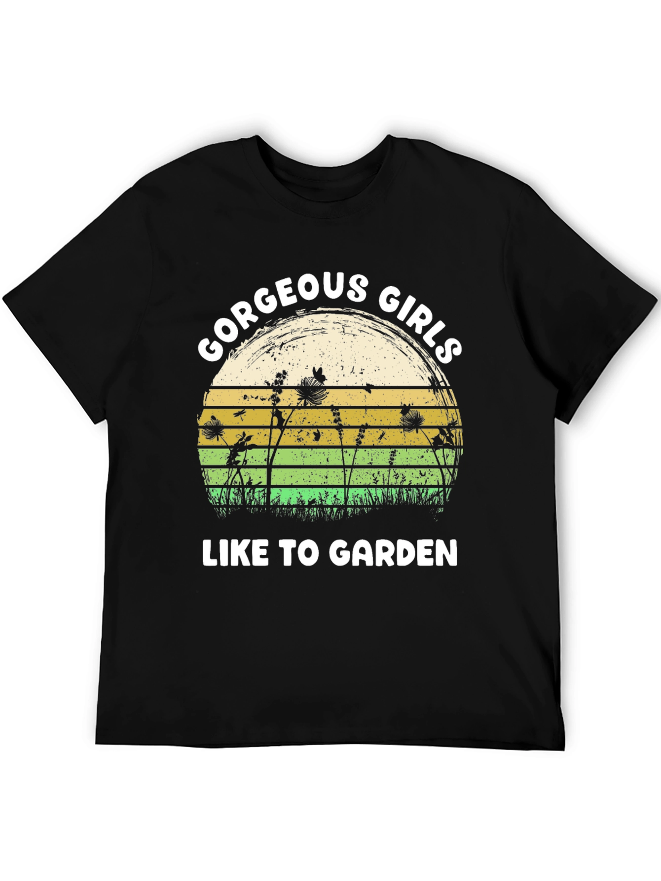Black Gorgeous Girls Garden Graphic Tee - Black Cotton T-Shirt view 5