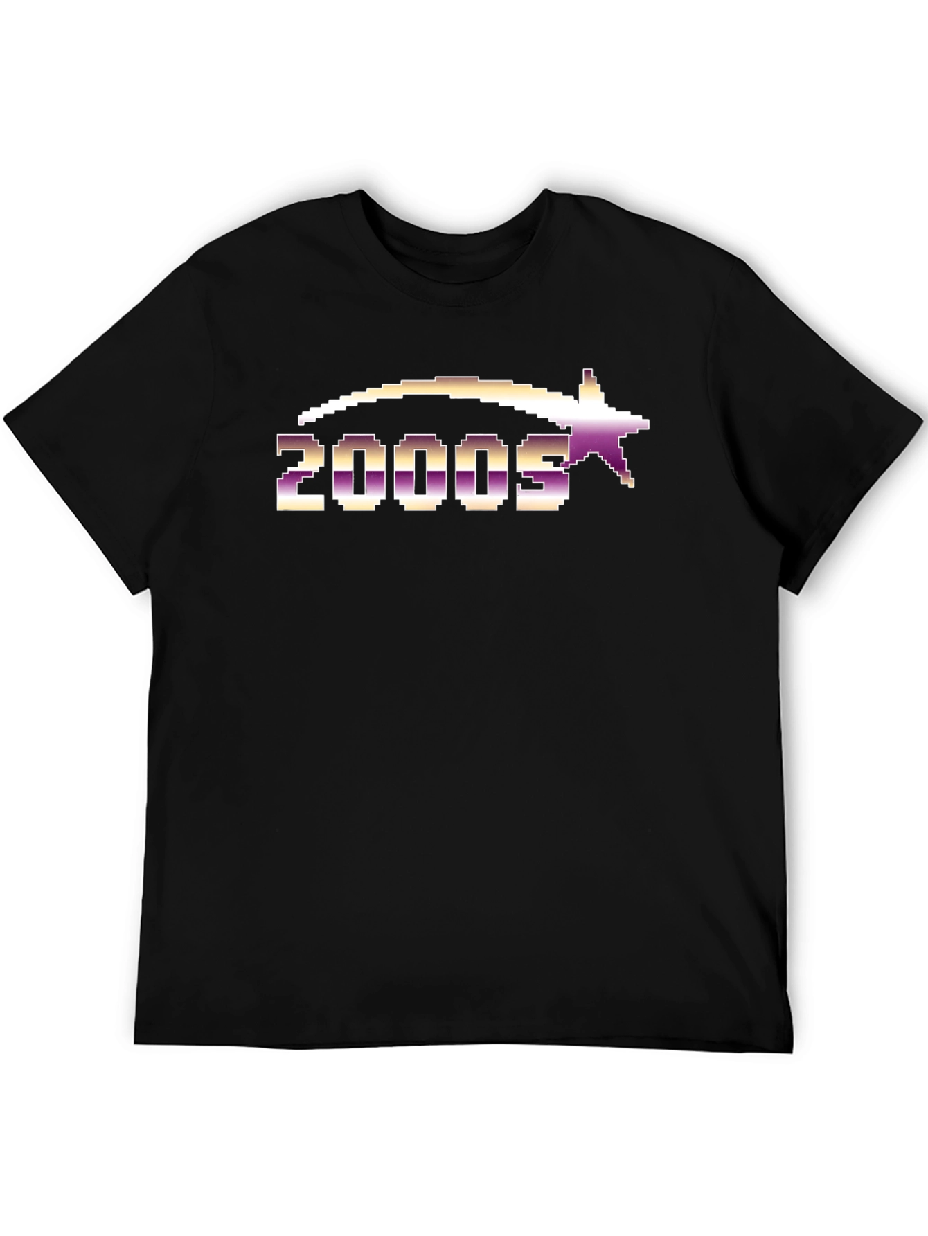 Black 2000s Pixelated Graphic Tee - Black Cotton Blend view 5