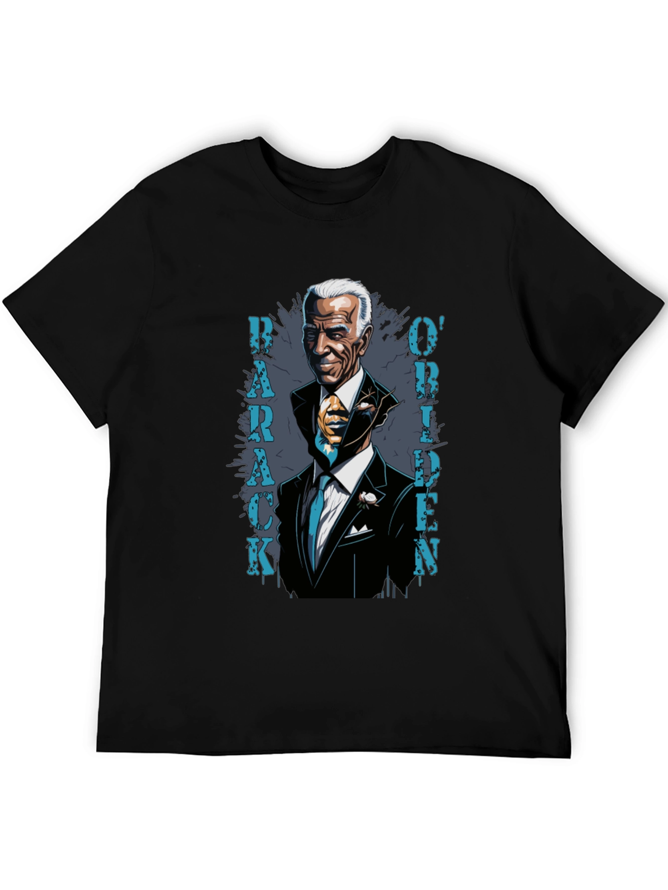 Black Barack O'Biden Men's Black Graphic Tee view 5