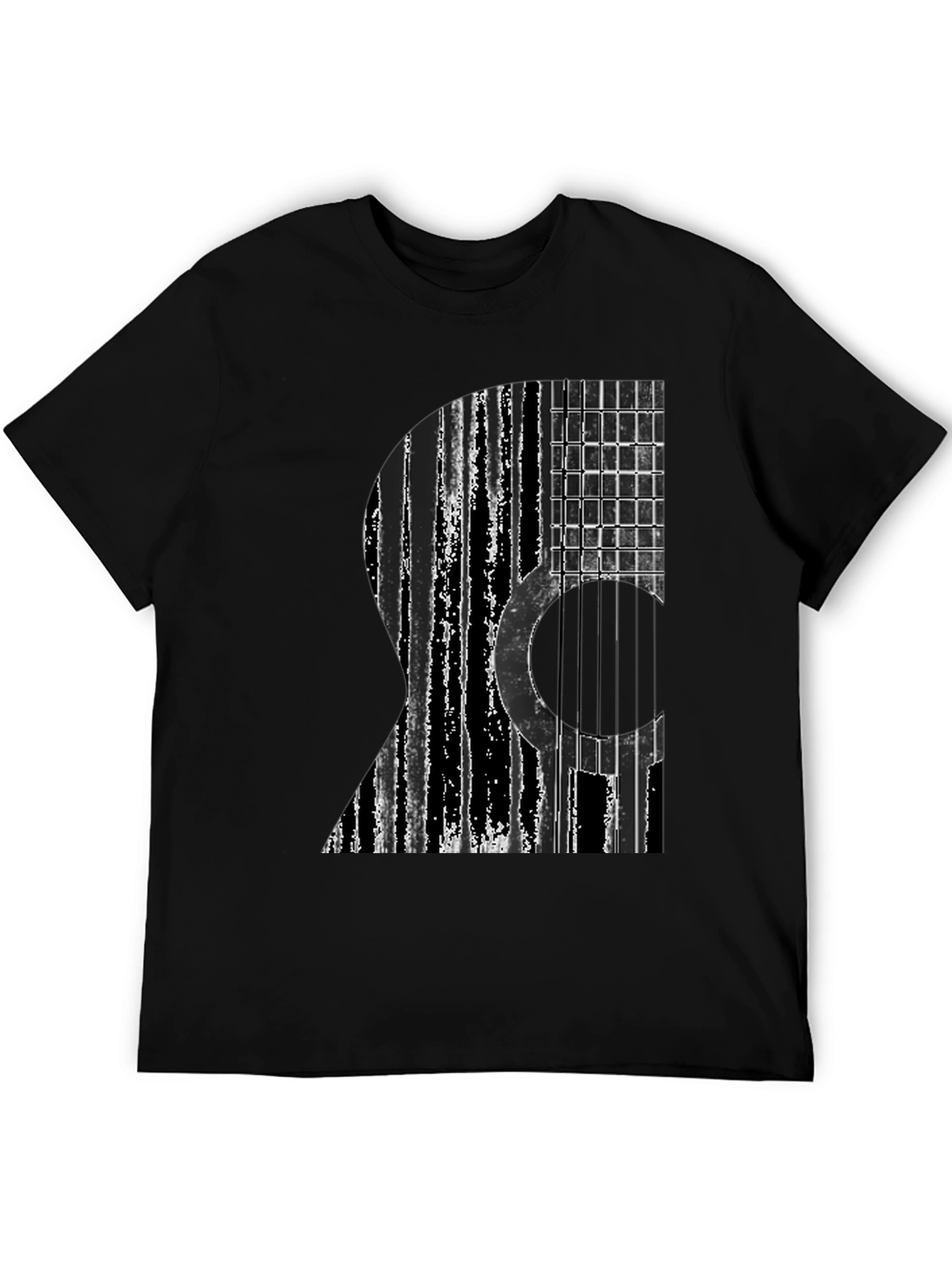Black Acoustic Guitar Graphic Tee - Black view 5