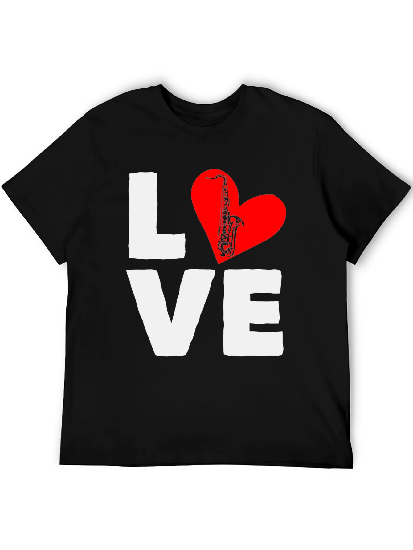 Black Love Saxophone T-Shirt - Music Lover Tee view 5
