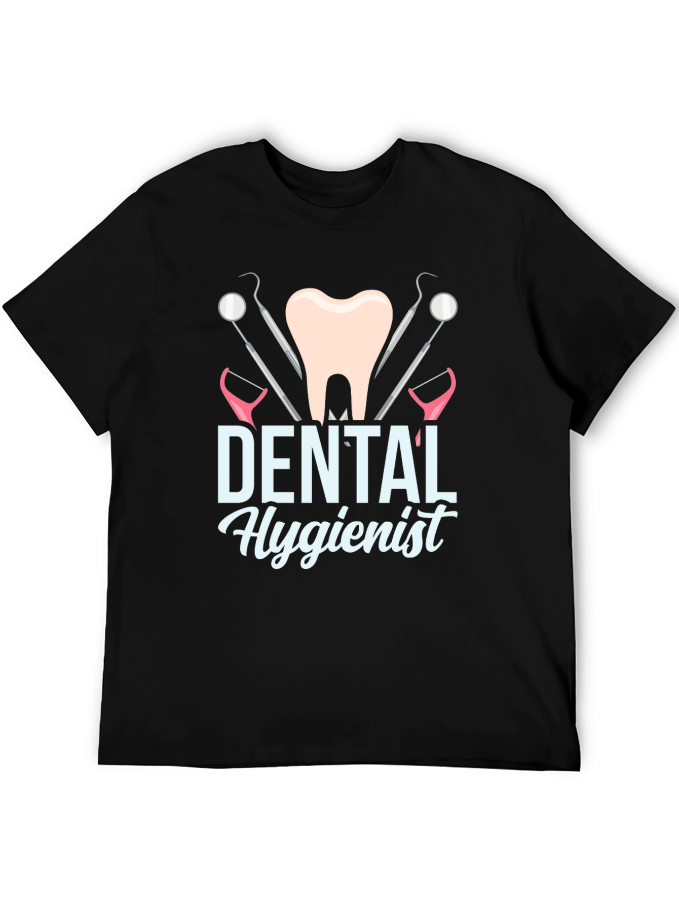 Dental Hygienist Graphic T-Shirt, Black Cotton Tee - 5