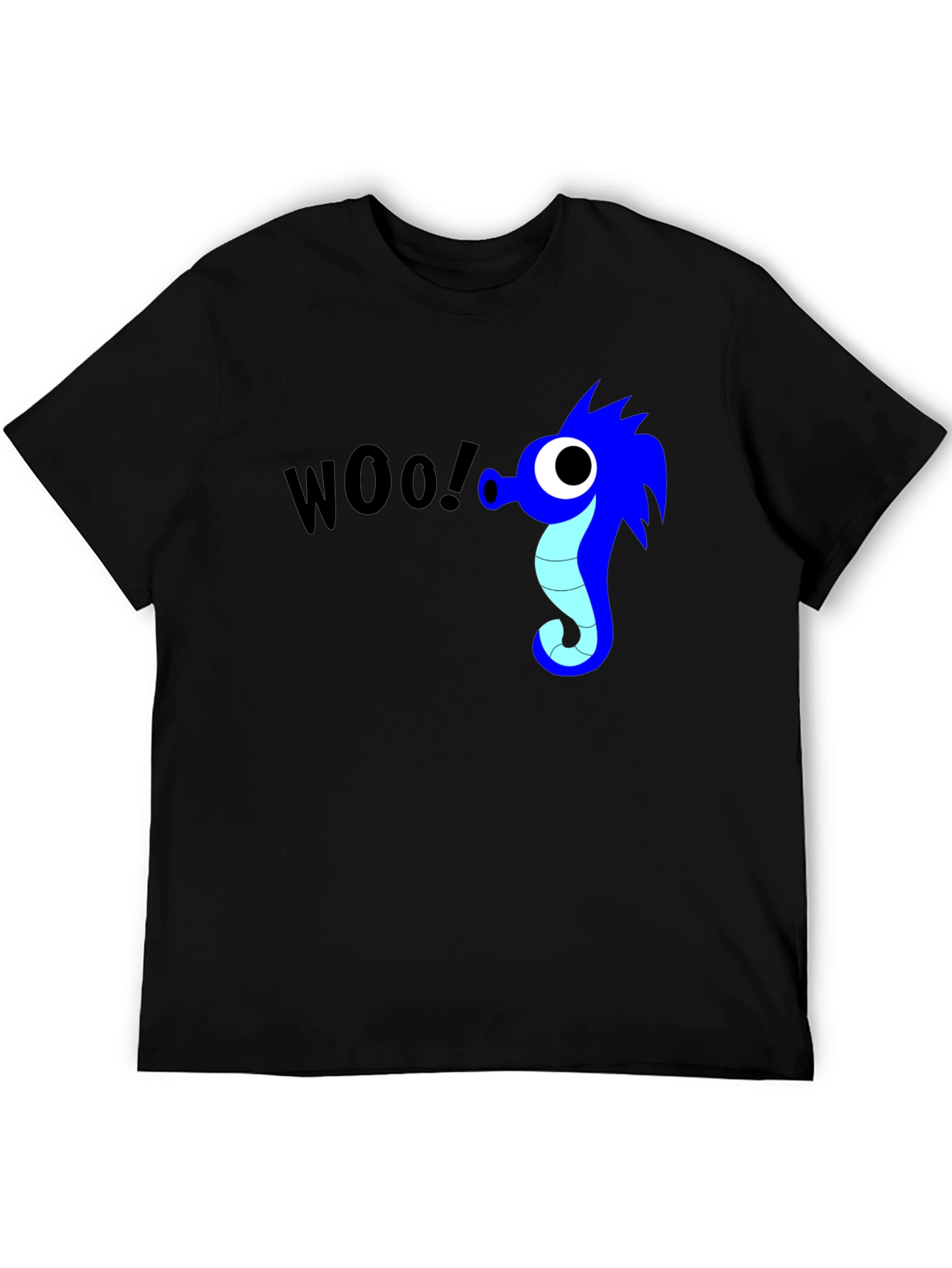 Black Woo! Seahorse Graphic Black T-Shirt view 5