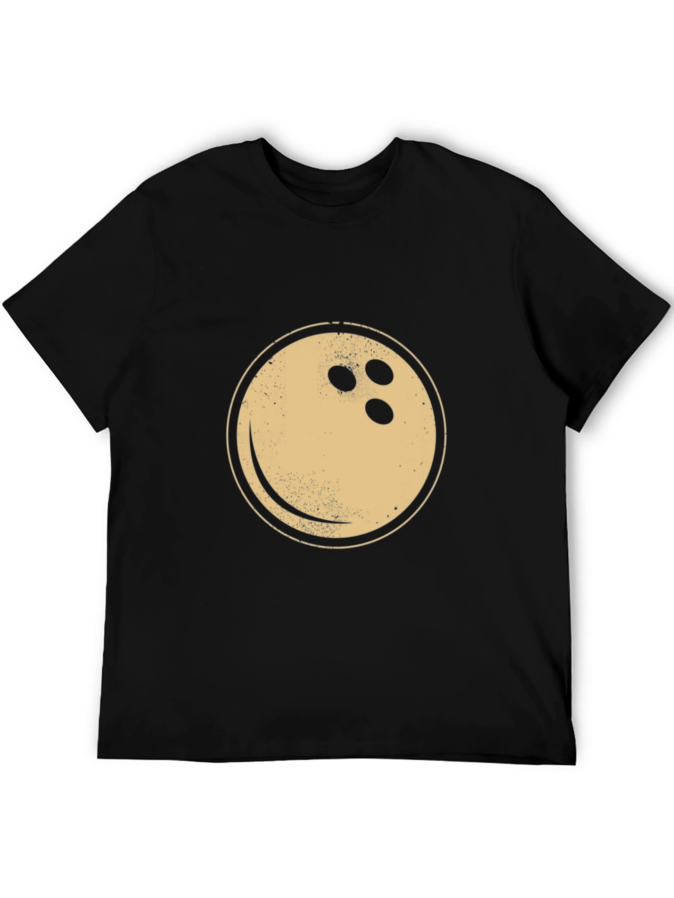 Black Bowling Ball Graphic Tee - Vintage Style Black T-Shirt view 5