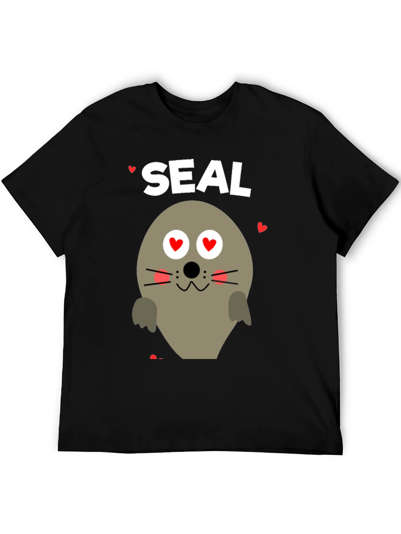 Black Seal of Love T-Shirt - Valentine's Day Gift view 5