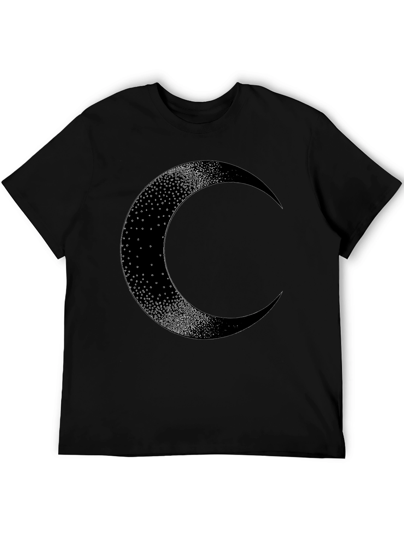 Black Crescent Moon Graphic Tee - Black Cotton Blend view 5