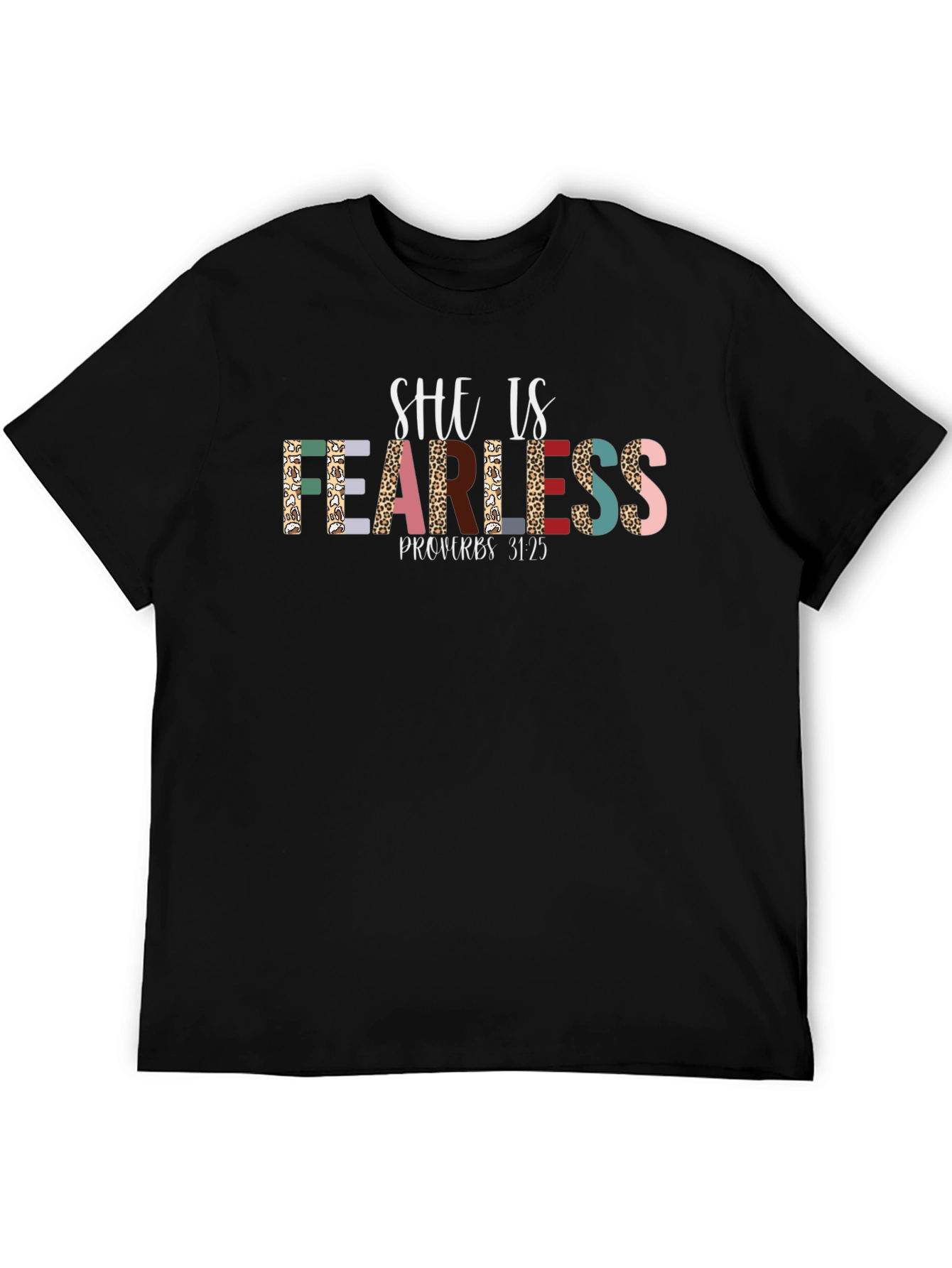 Black She is Fearless Graphic Tee view 5