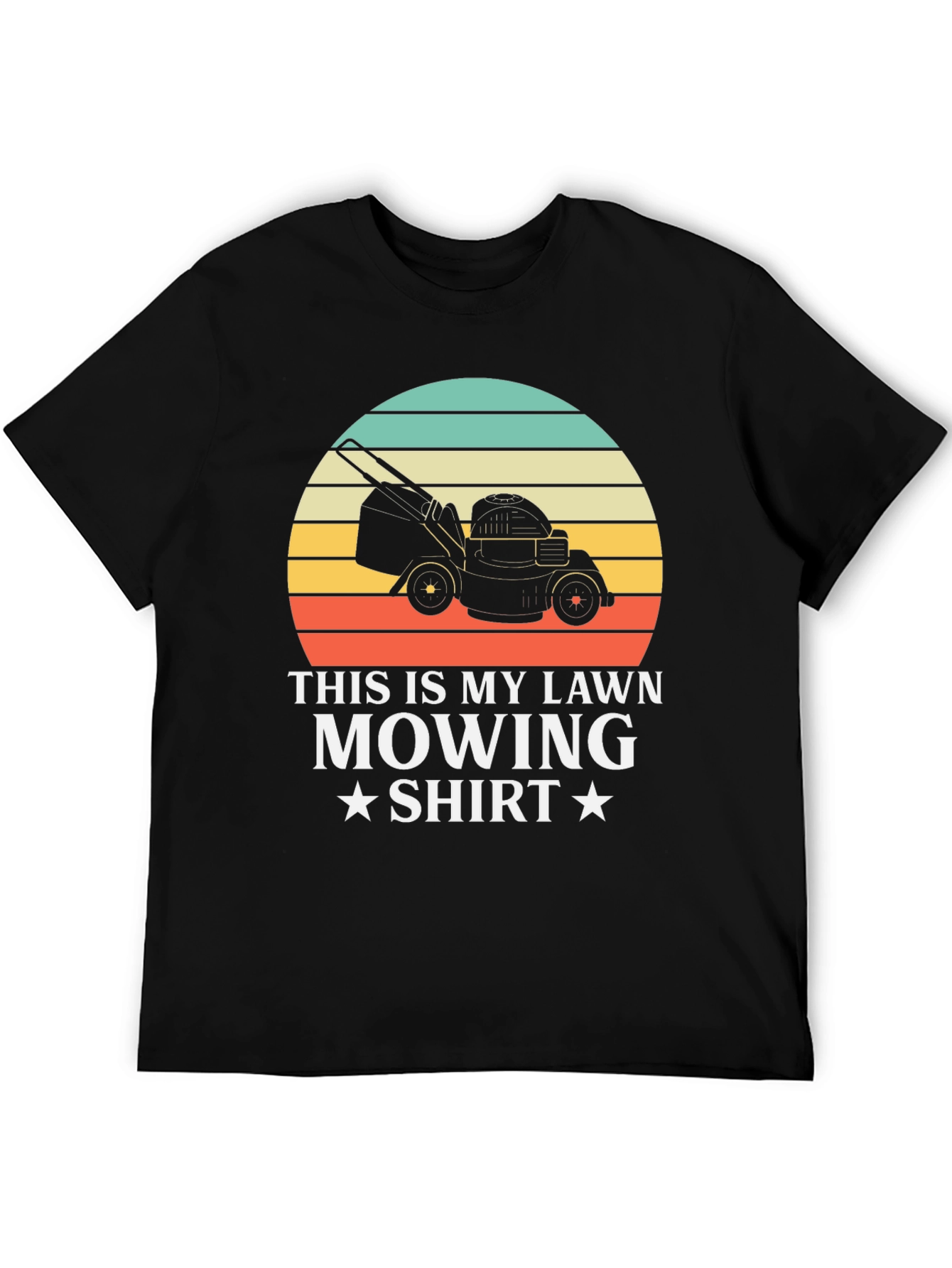 Black Lawn Mowing Shirt - Retro Gardener Tee view 5
