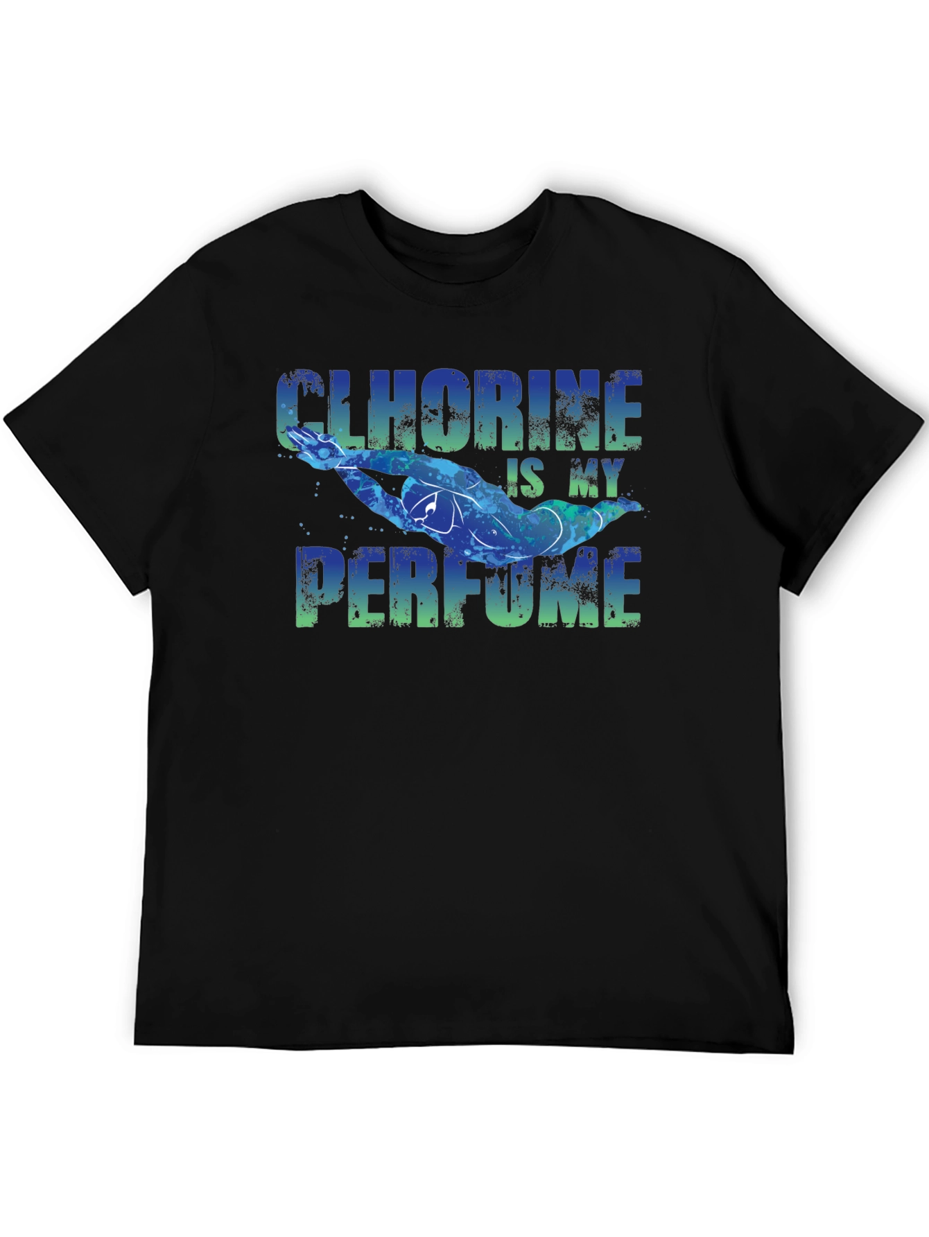 Black Chlorine is My Perfume Funny Swimmer T-Shirt view 5