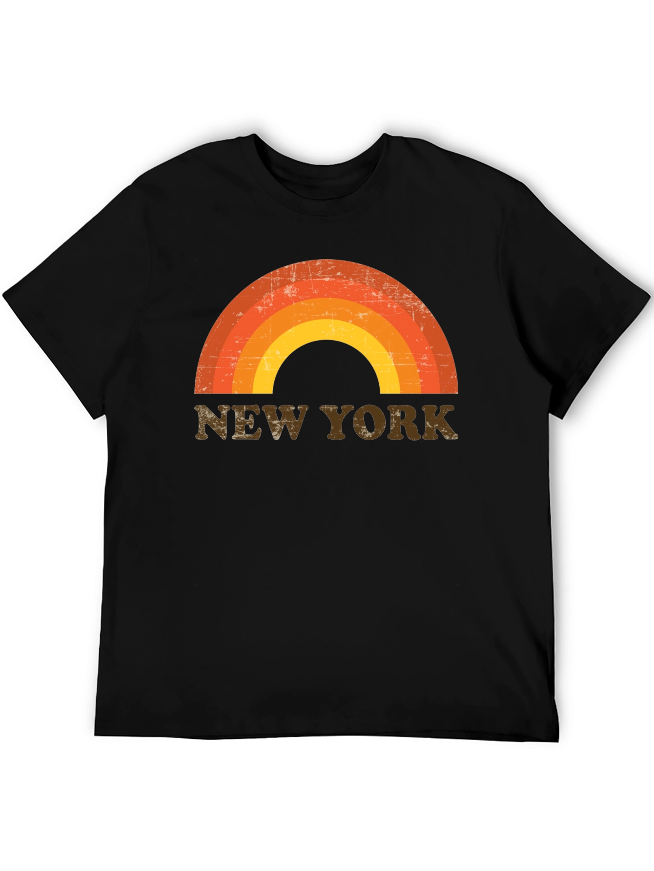 Black Retro New York Rainbow Graphic Tee view 5
