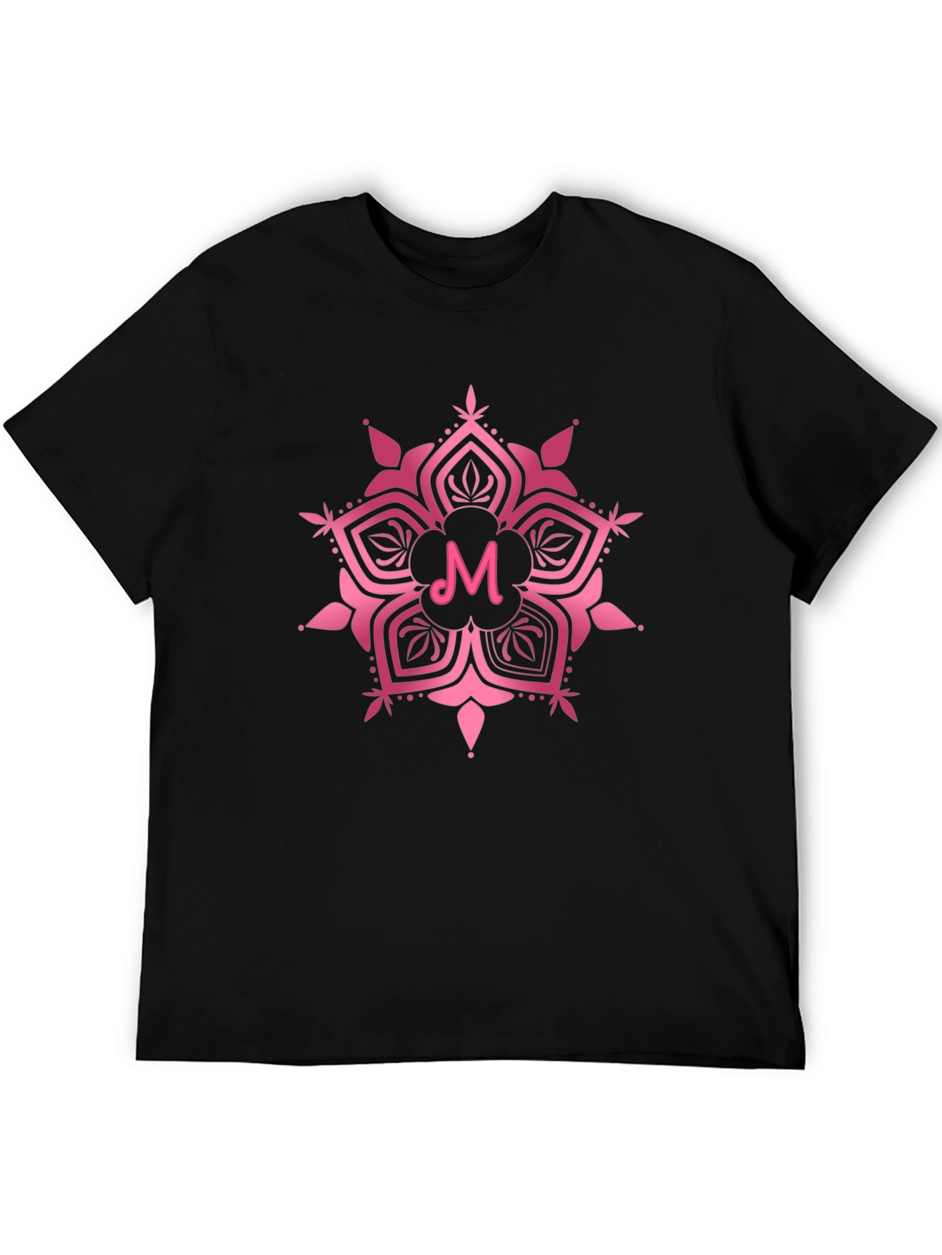 Pink Mandala 'M' Letter T-Shirt - 5