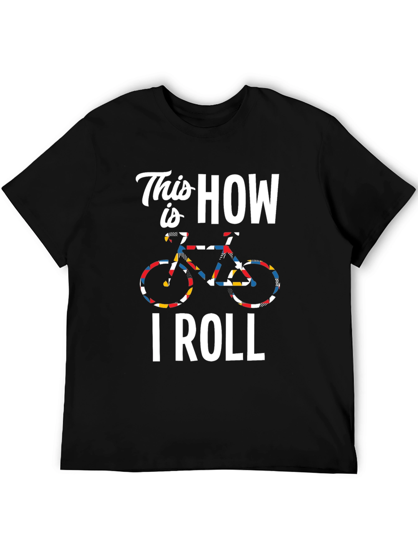 Black This Is How I Roll Cycling T-Shirt - Black view 5