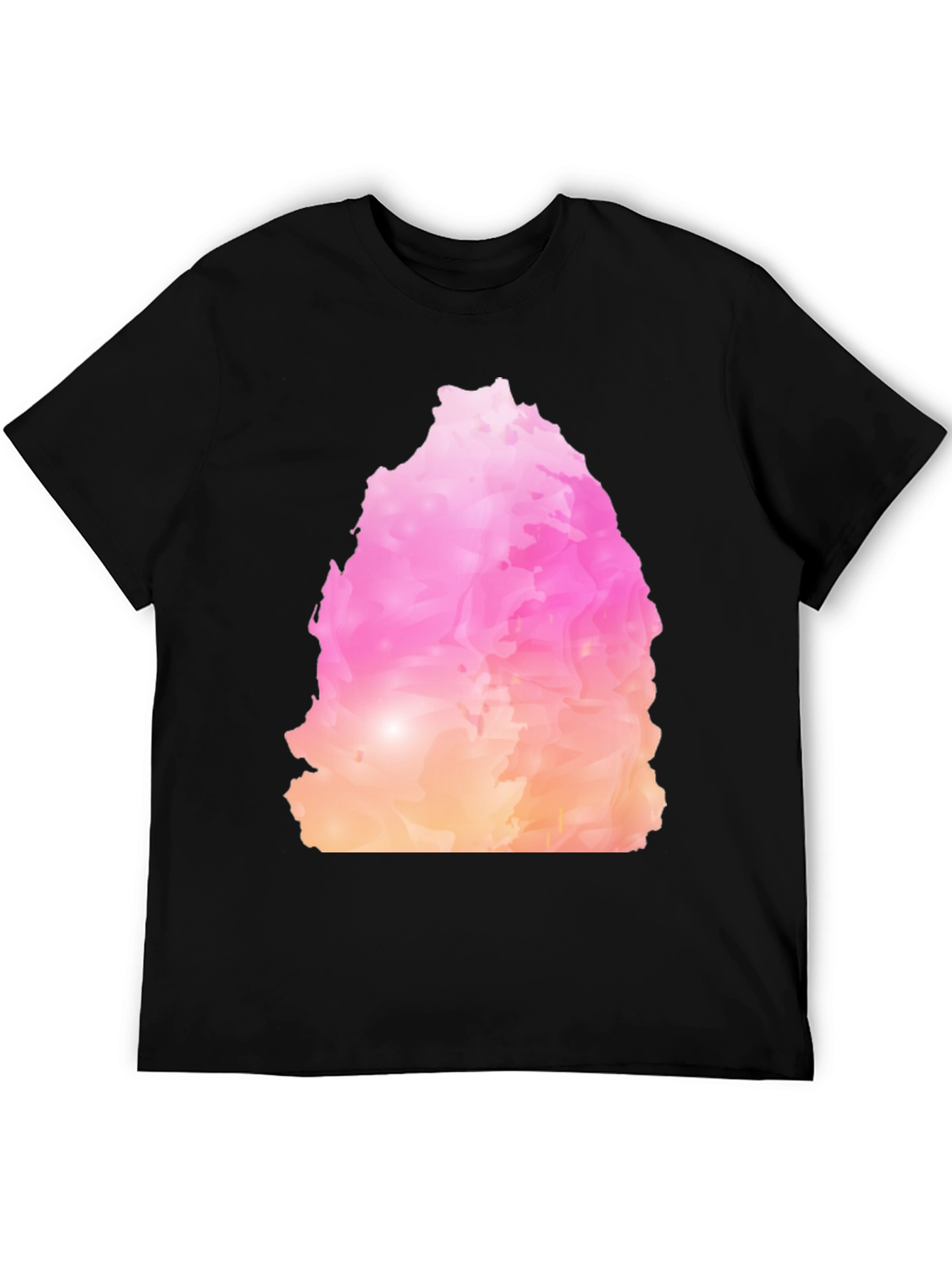 Black Abstract Colorful Graphic Print Crew Neck T-Shirt view 5