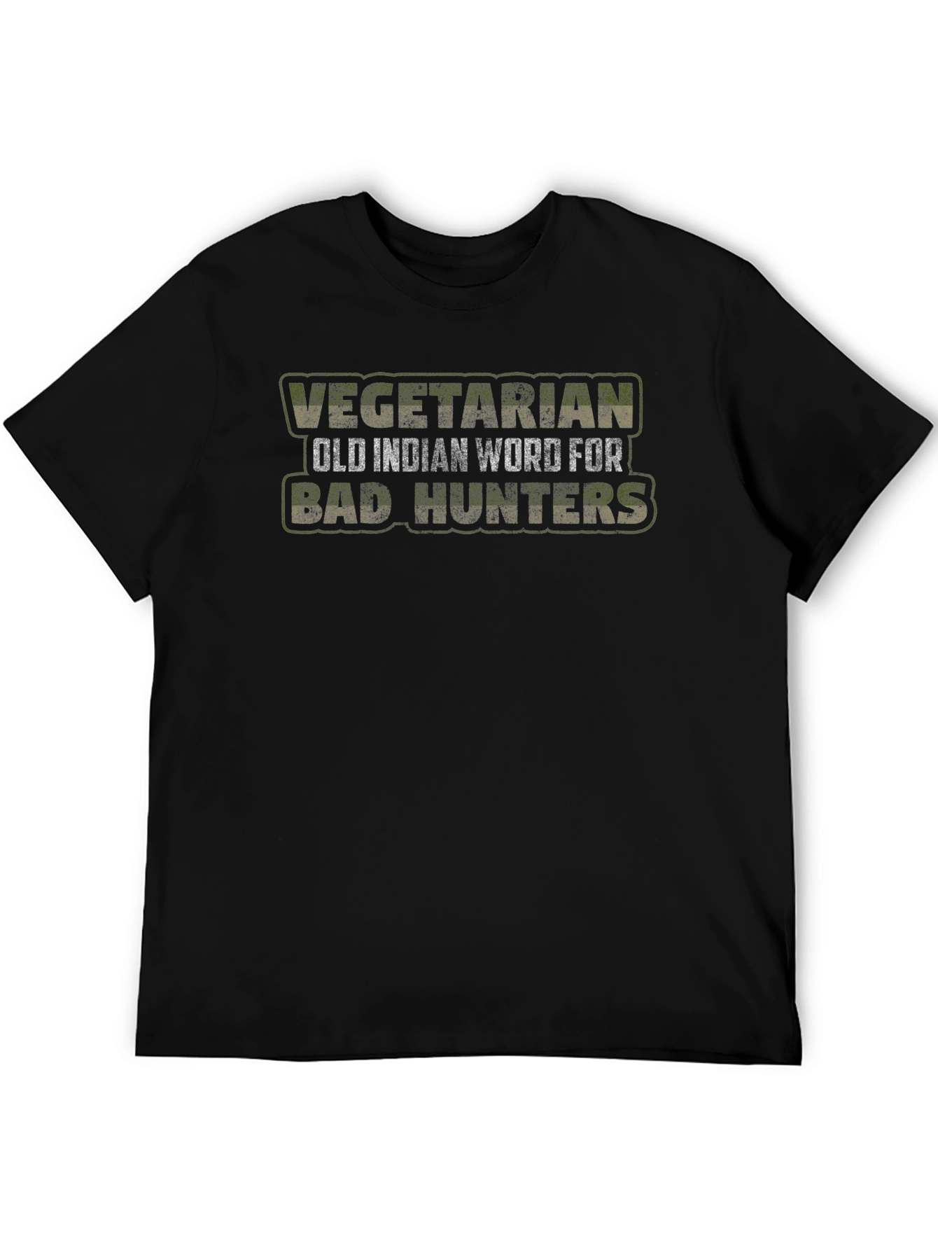 Black Vegetarian Bad Hunter Funny Graphic Tee view 5