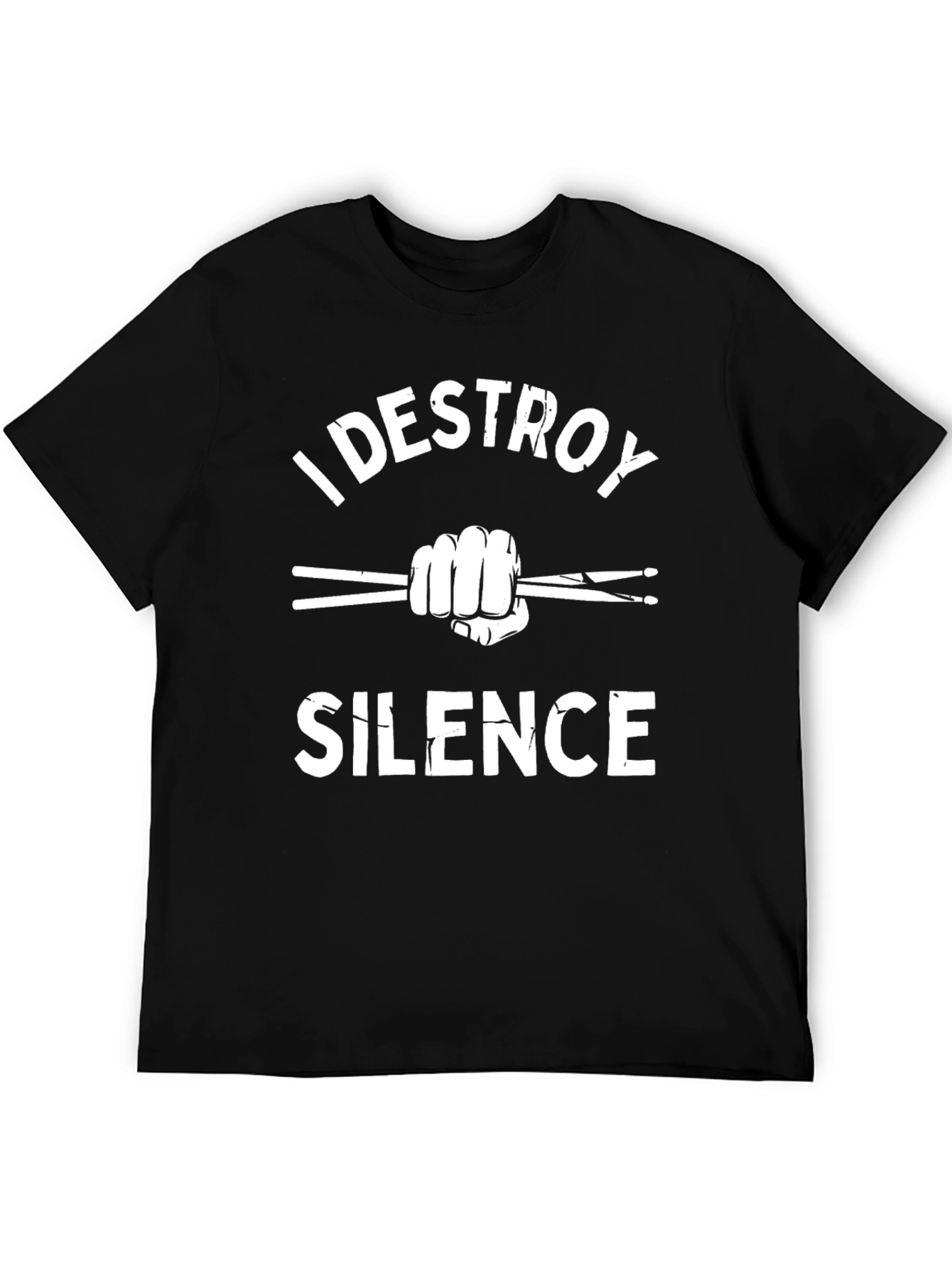 Black I Destroy Silence Black T-Shirt - Drummer Apparel view 5
