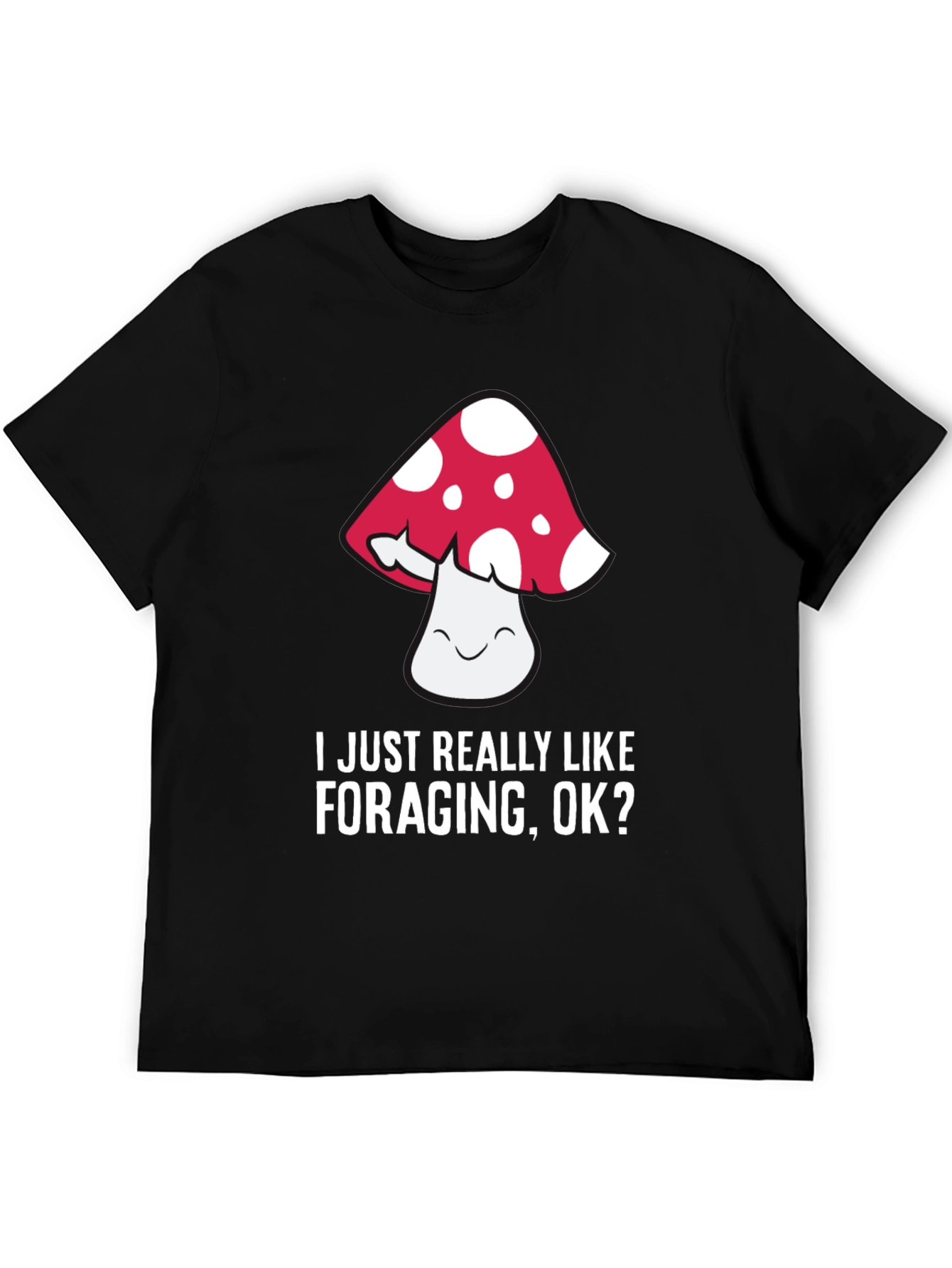 Black Mushroom Foraging Graphic T-Shirt view 5