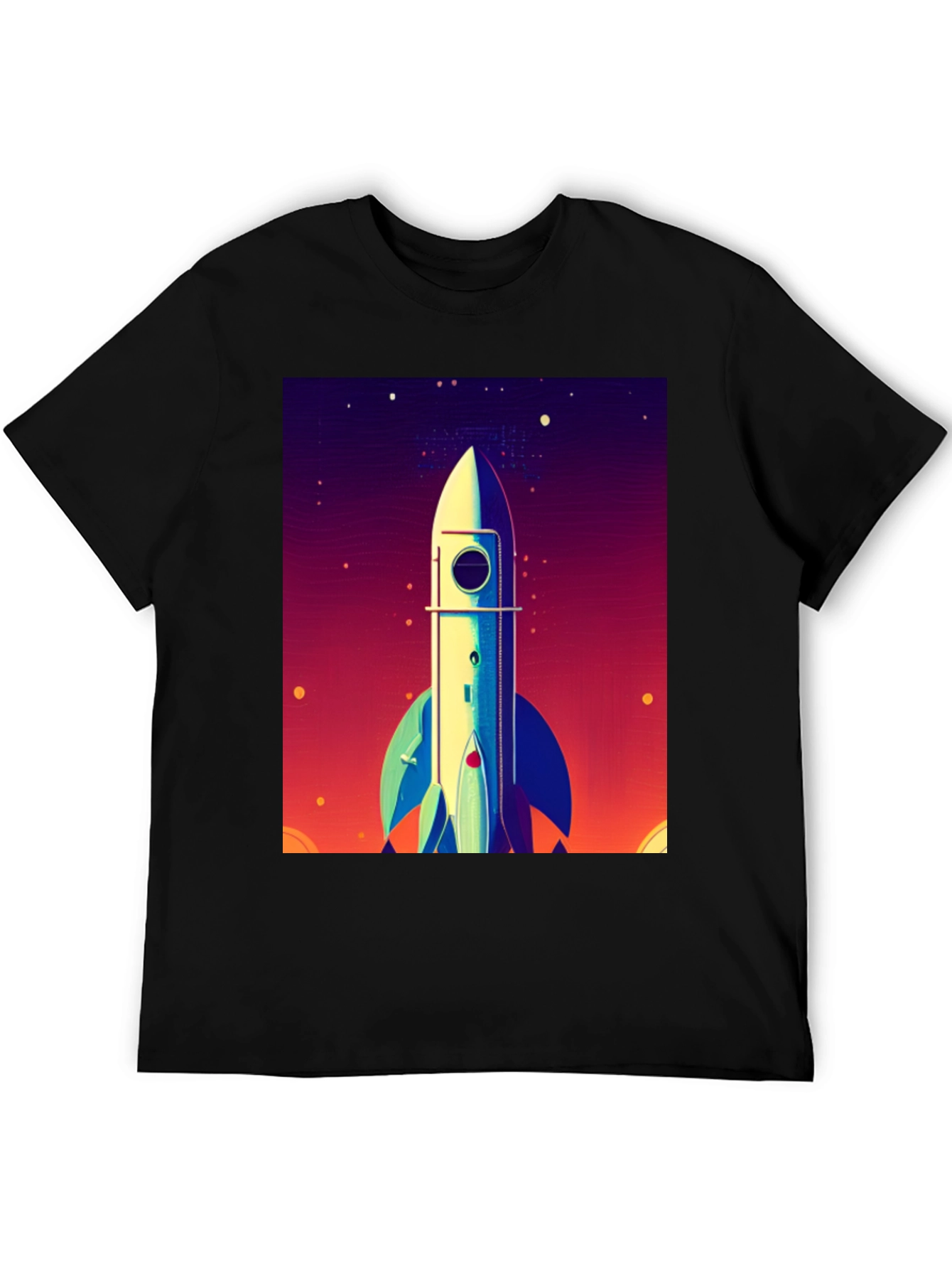 Black Rocket Launch Graphic Tee - Space Adventure Shirt view 5
