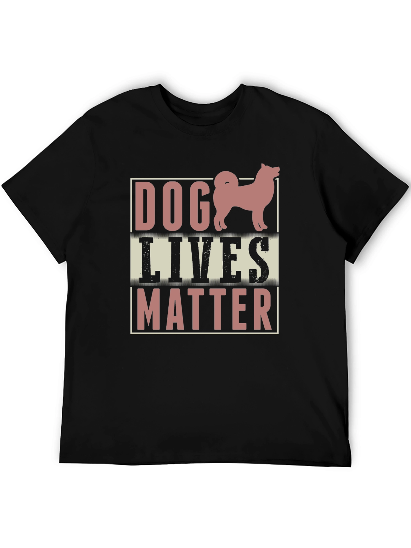 Black Dog Lives Matter Graphic Tee - Black Cotton Shirt view 5