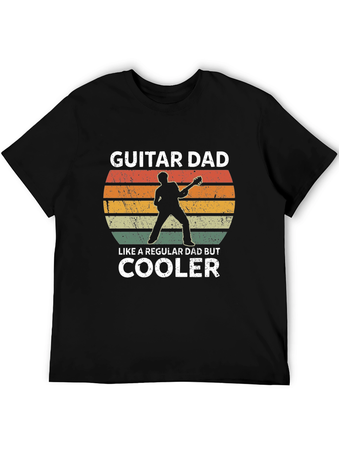 Black Guitar Dad T-Shirt - Cooler Than Regular Dads view 5