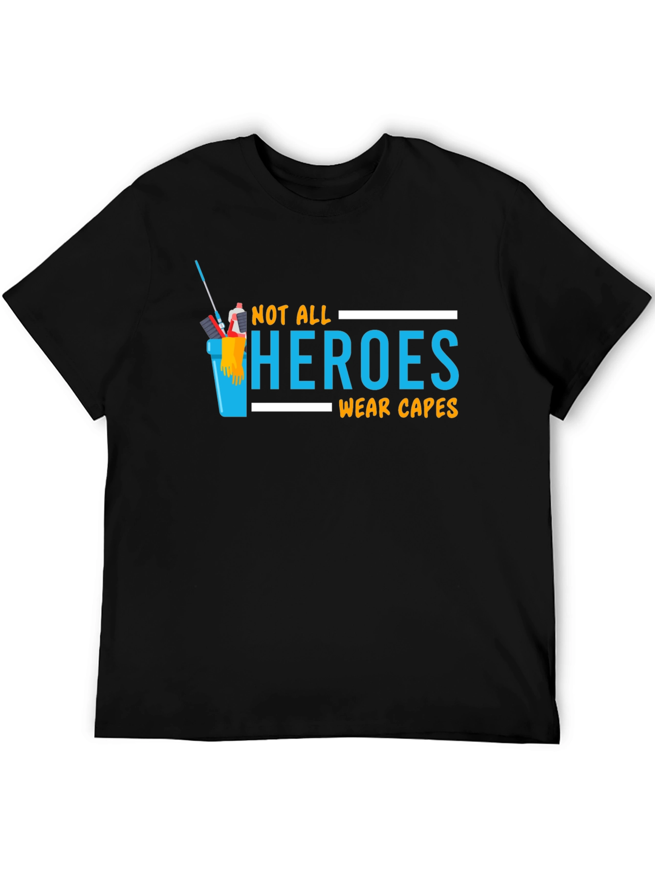 Black Not All Heroes Wear Capes T-Shirt view 5