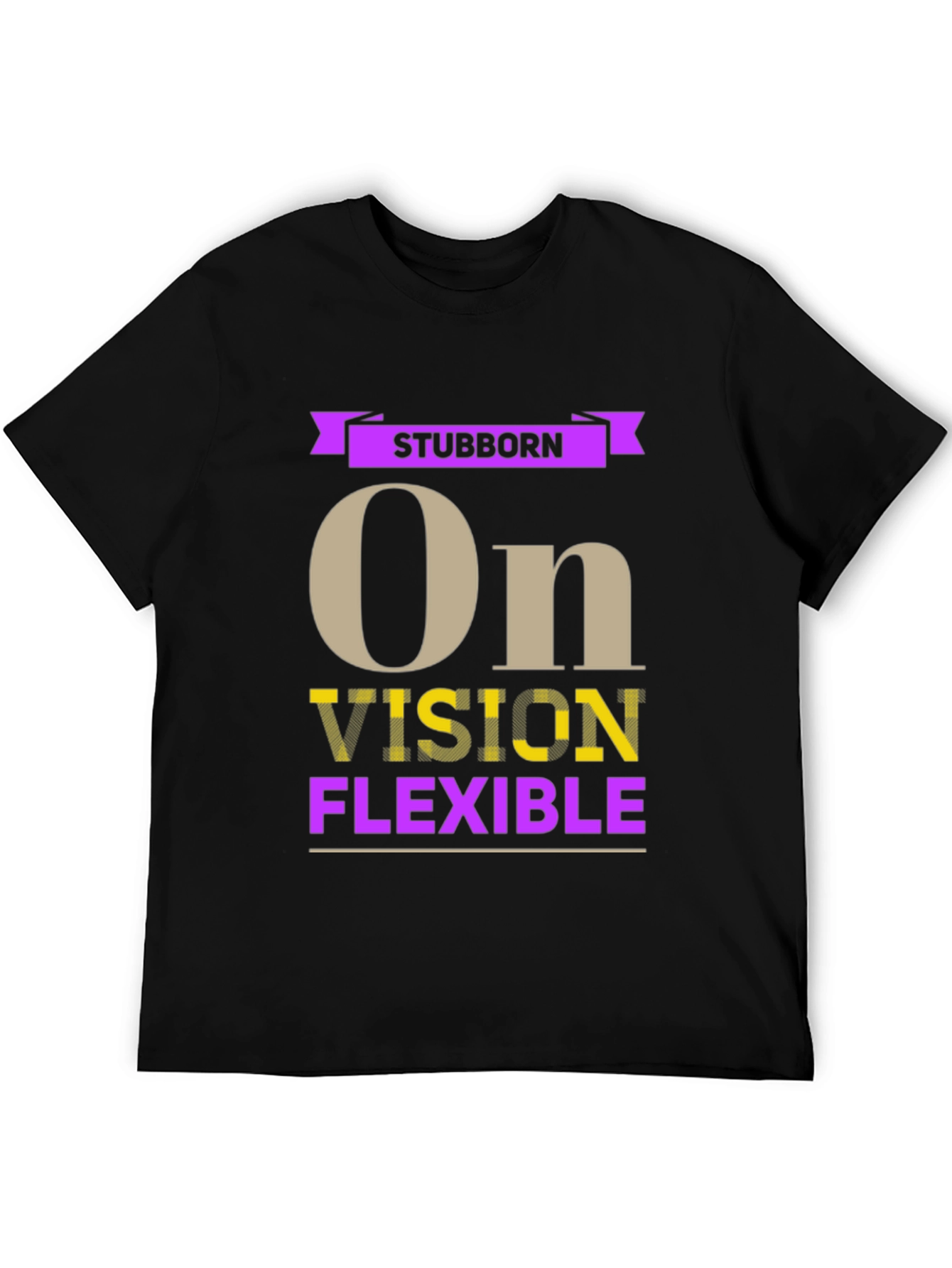 Black Stubborn Vision Flexible Graphic T-Shirt view 5