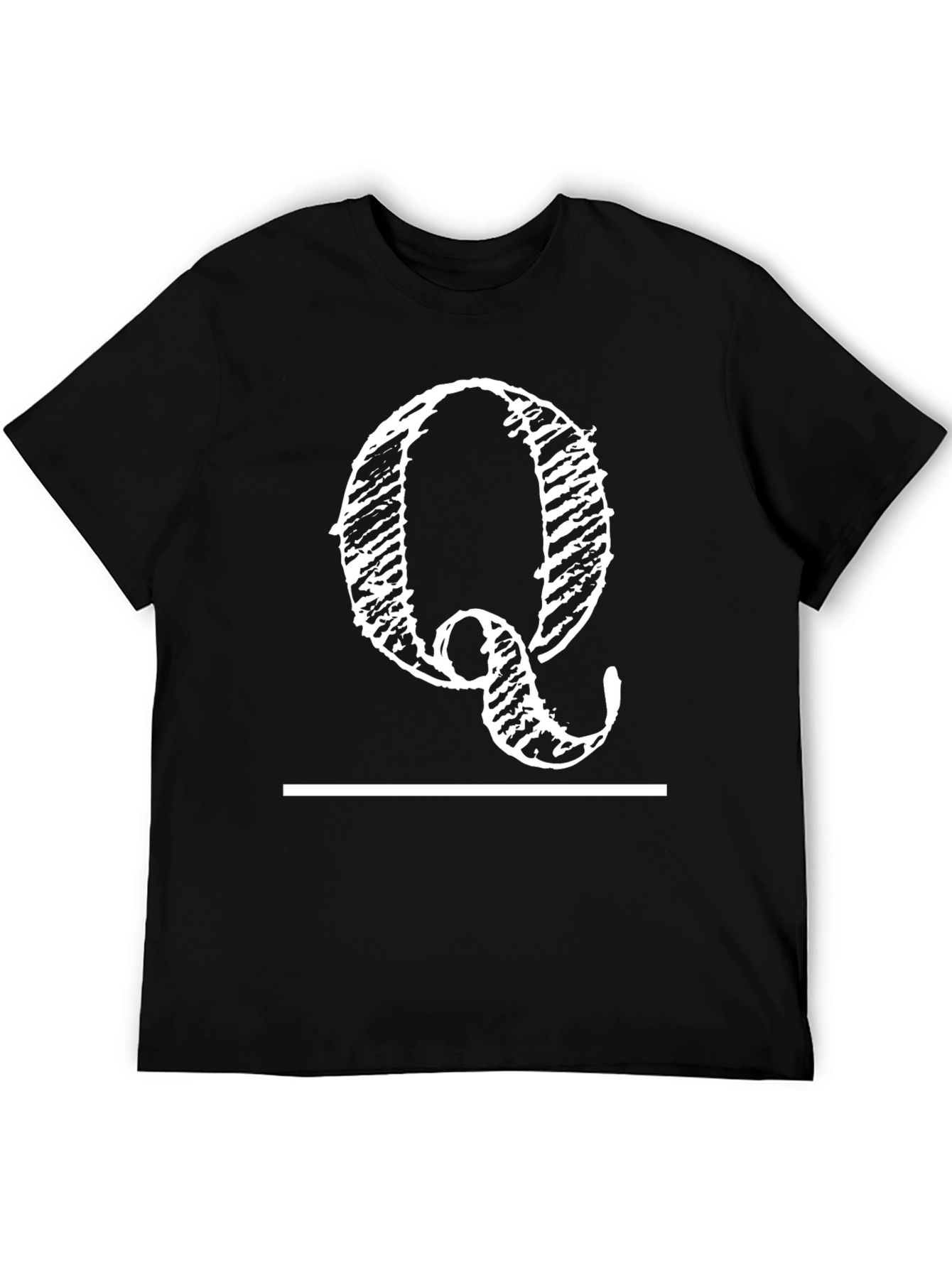 Black Q Graphic Print Black T-Shirt view 5