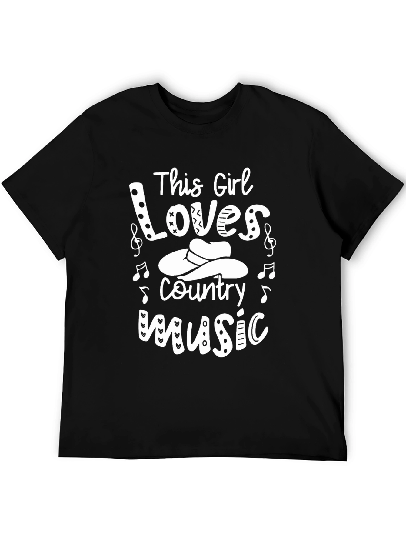 Black This Girl Loves Country Music T-Shirt view 5