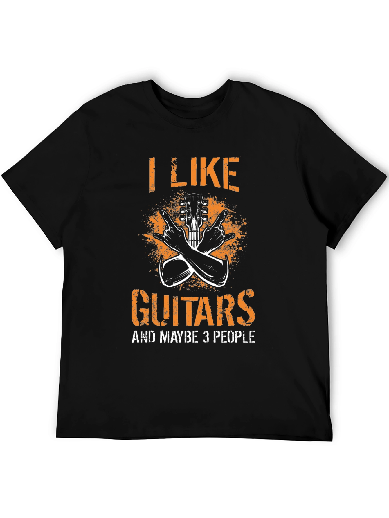Black I Like Guitars and Maybe 3 People Graphic Tee view 5