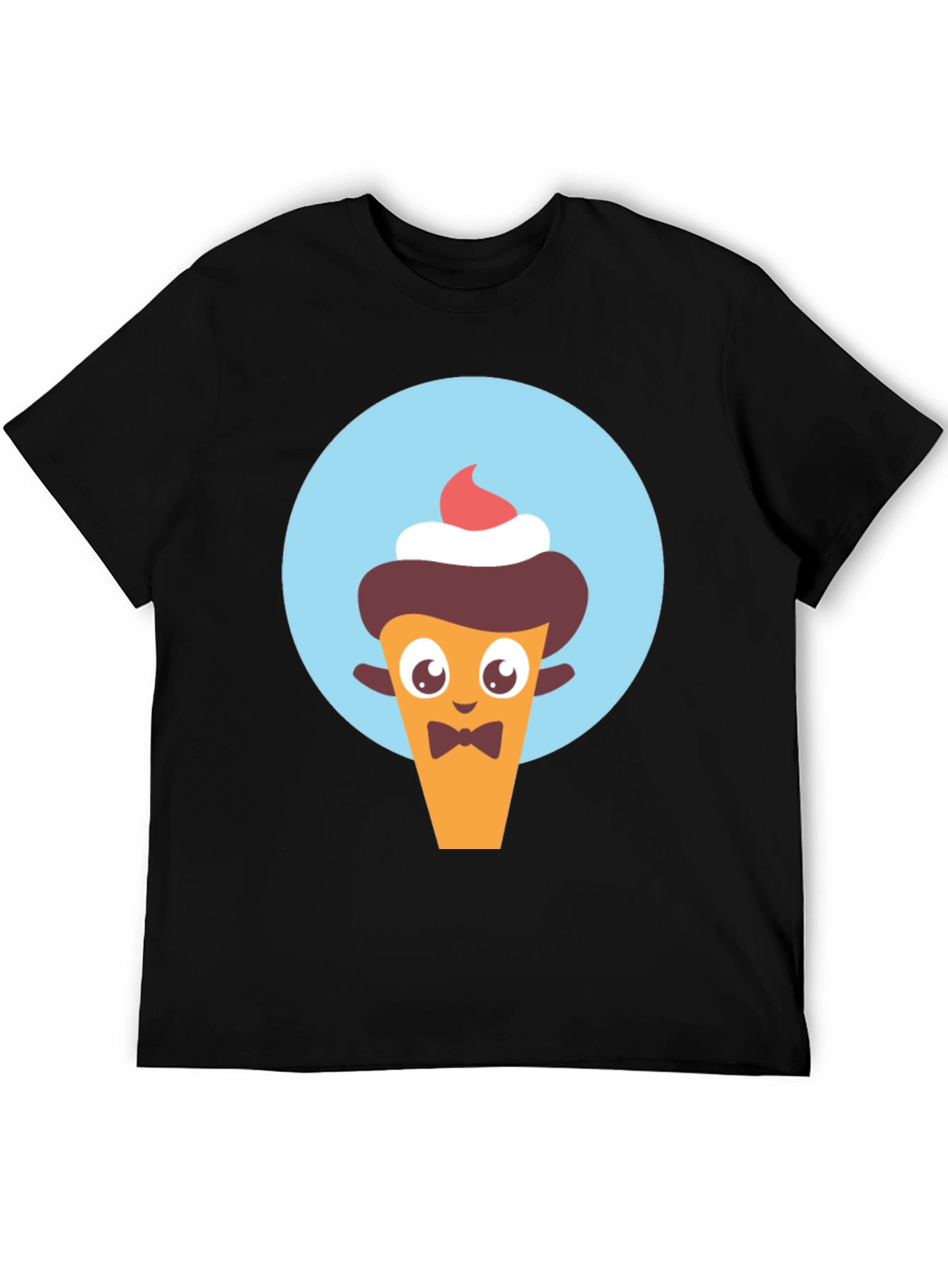 Black Cute Cartoon Dessert Character Graphic Tee view 5
