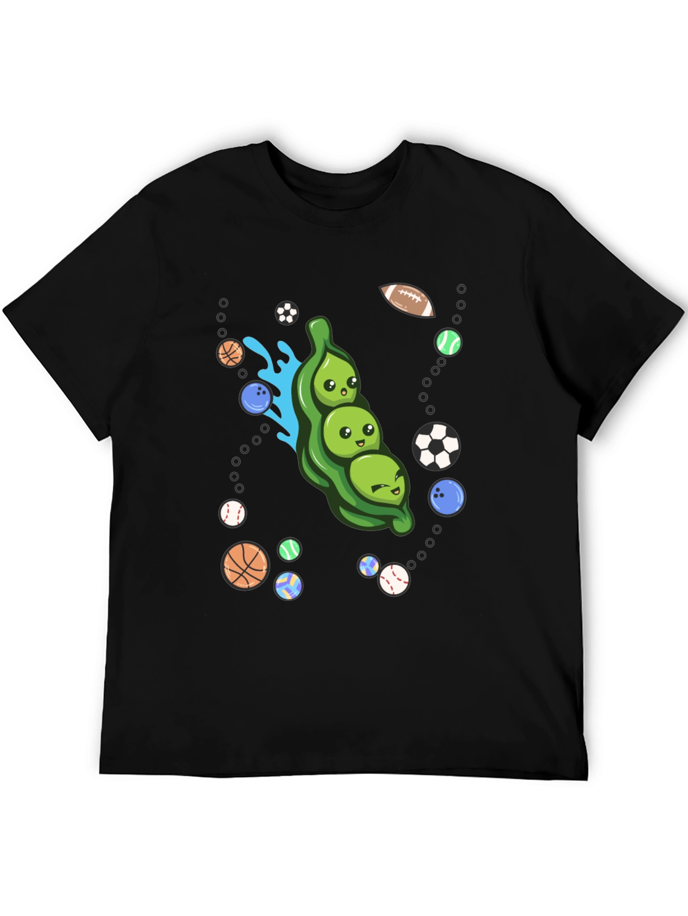 Black Funny Peas in a Pod Sports T-Shirt view 5