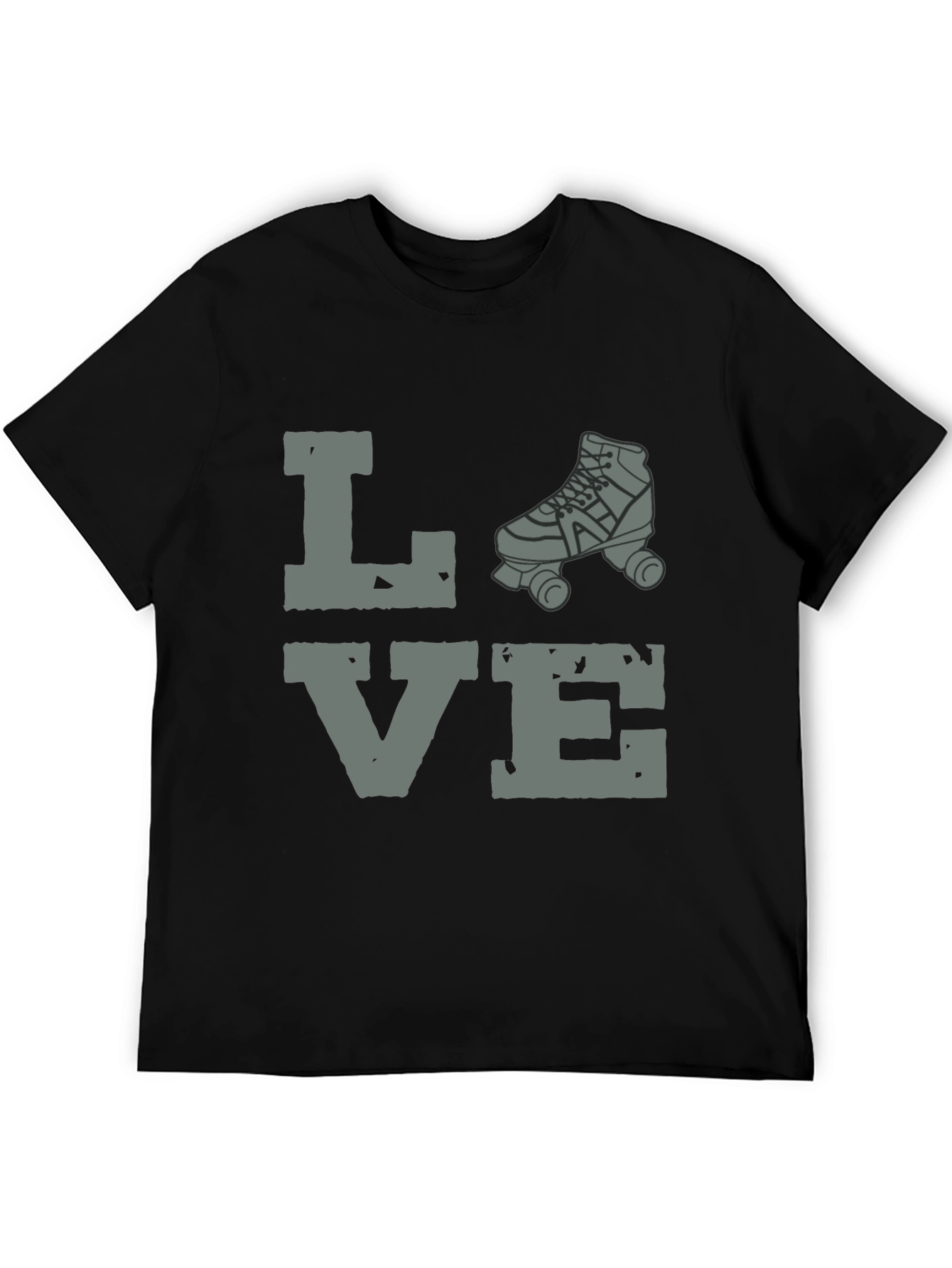 Black Love Roller Skating Graphic Tee - Unisex Black T-Shirt view 5
