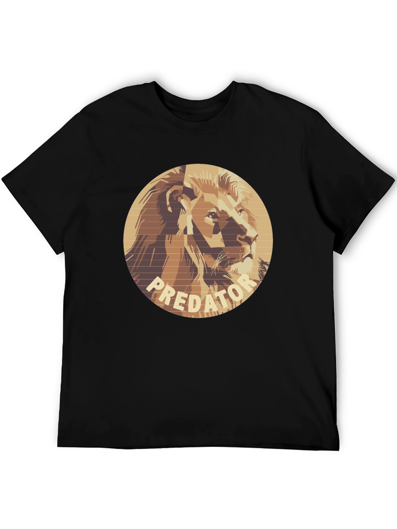 Black Predator Lion Graphic Tee - Unique Design T-Shirt view 5