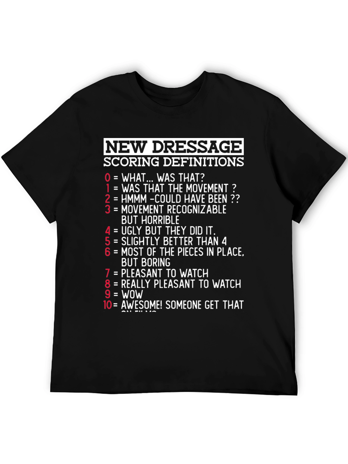 Dressage Scoring Funny T-Shirt Horse Lover Tee - 5