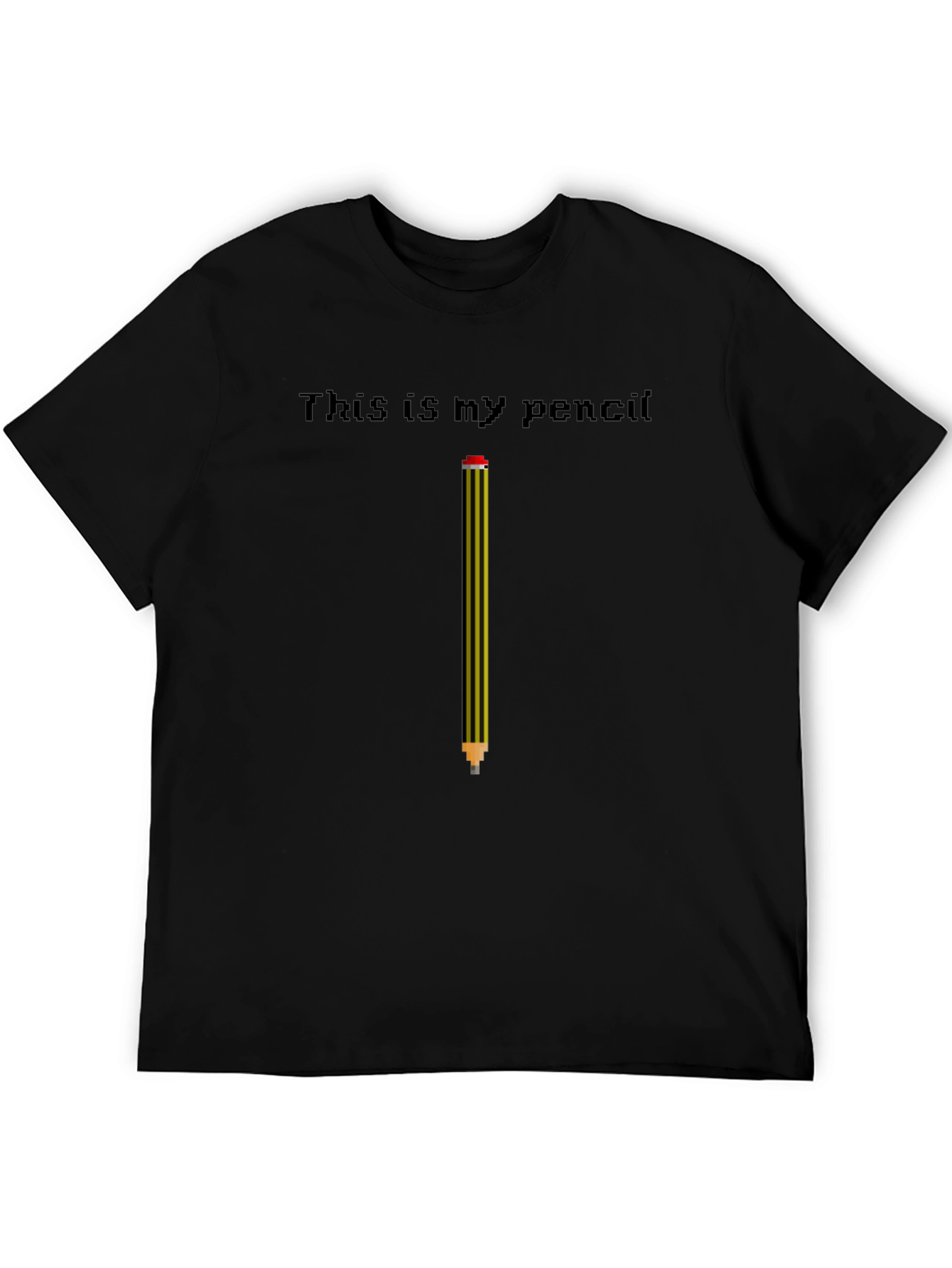 Black This is My Pencil T-Shirt - Fun Graphic Tee view 5