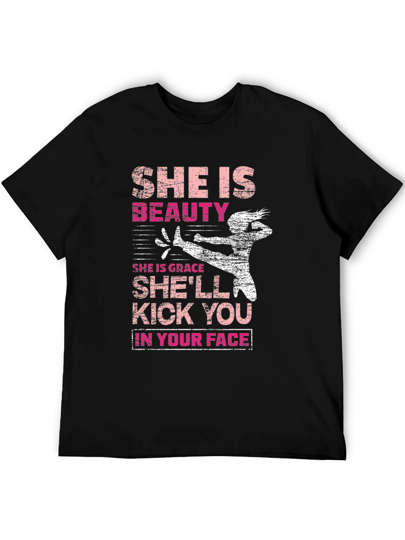 Black She is Beauty T-Shirt Kick You in Your Face view 5