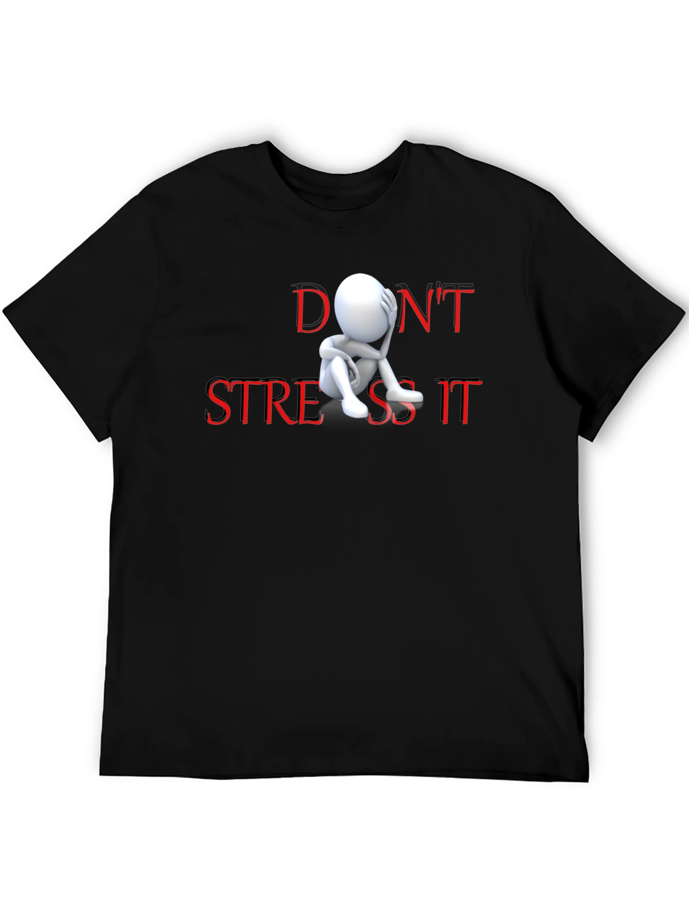 Black Don't Stress It Graphic Tee - Relaxed Fit view 5