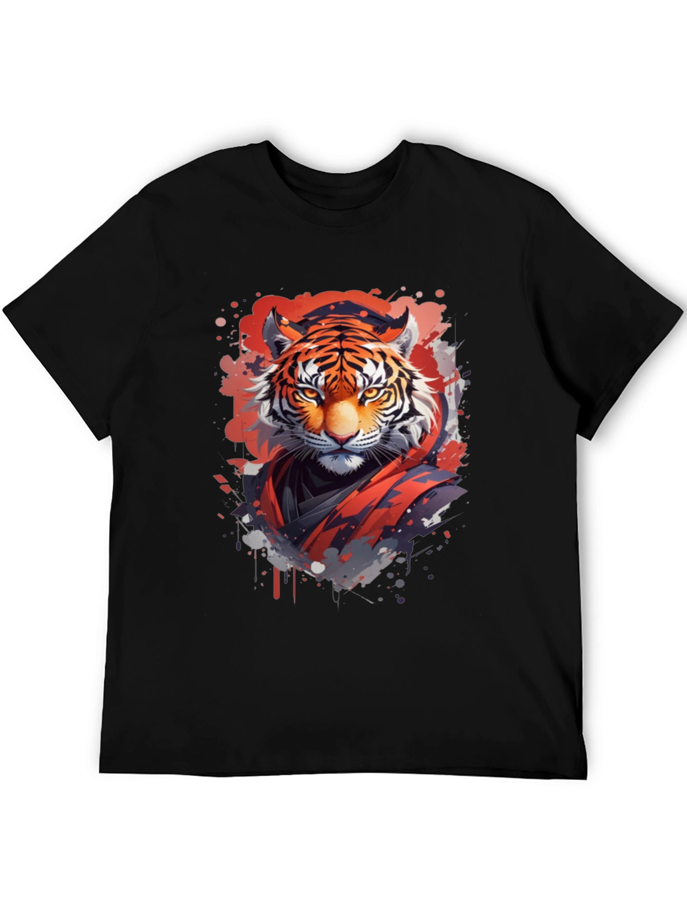 Black Tiger Graphic Print Black T-Shirt view 5