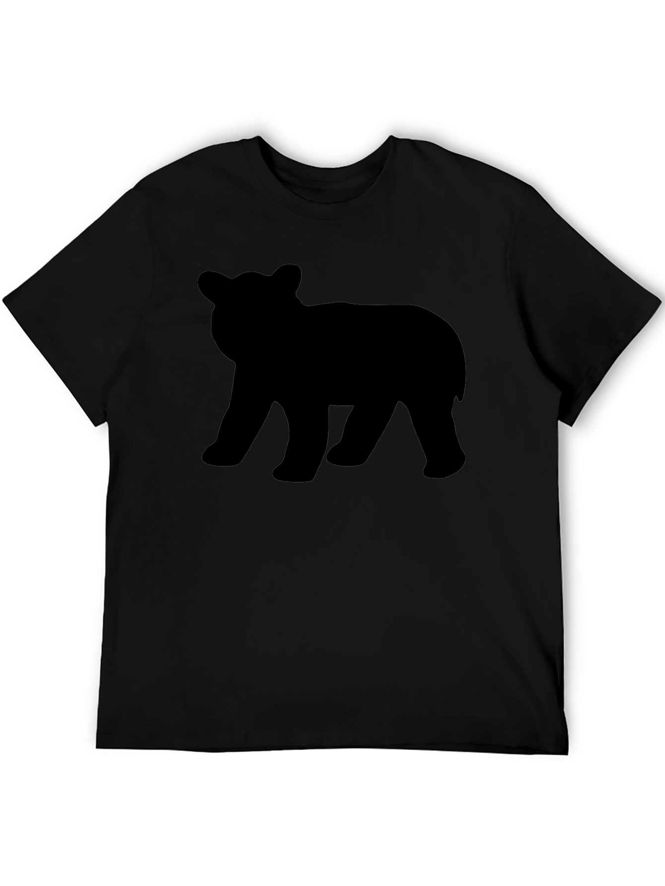 Black Bear Silhouette T-Shirt - Black Graphic Tee view 5