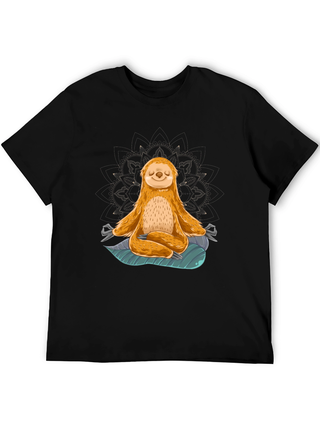 Black Meditating Sloth Graphic Tee view 5