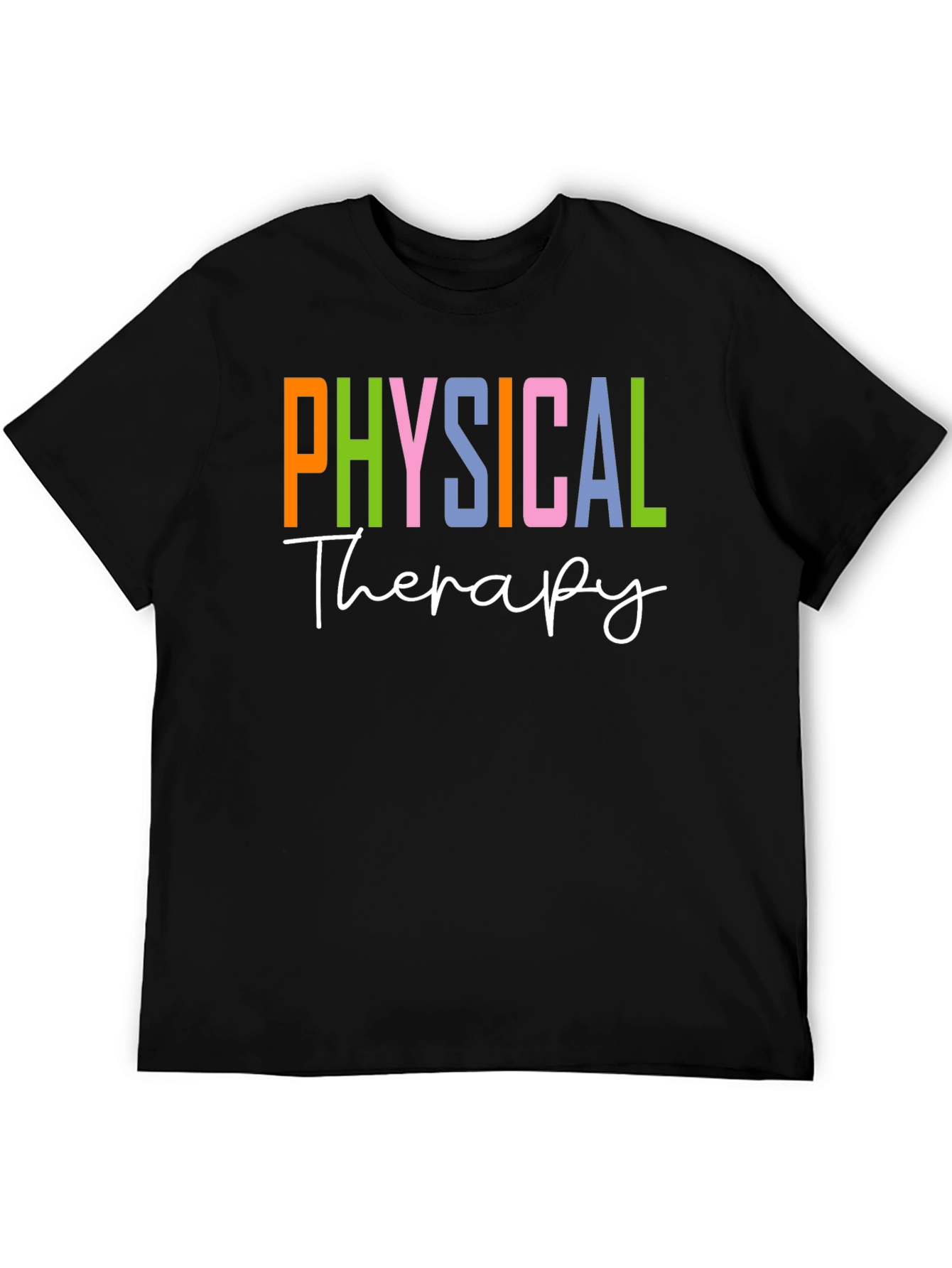Black Physical Therapy T-Shirt Therapist Colorful Tee view 5
